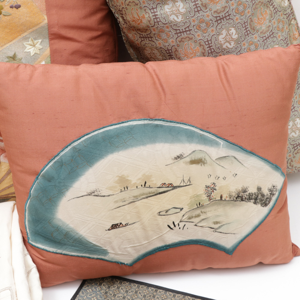 Chinese Drapes, Table Linens, and Decorative Textiles Including Silk, Vintage