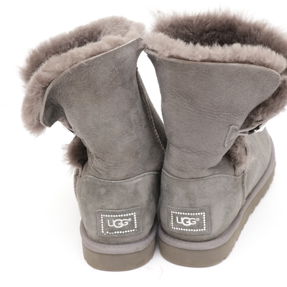 Ugg Bailey Button Bling Sheepskin Boots in Grey with Swarovski® Crystal Button