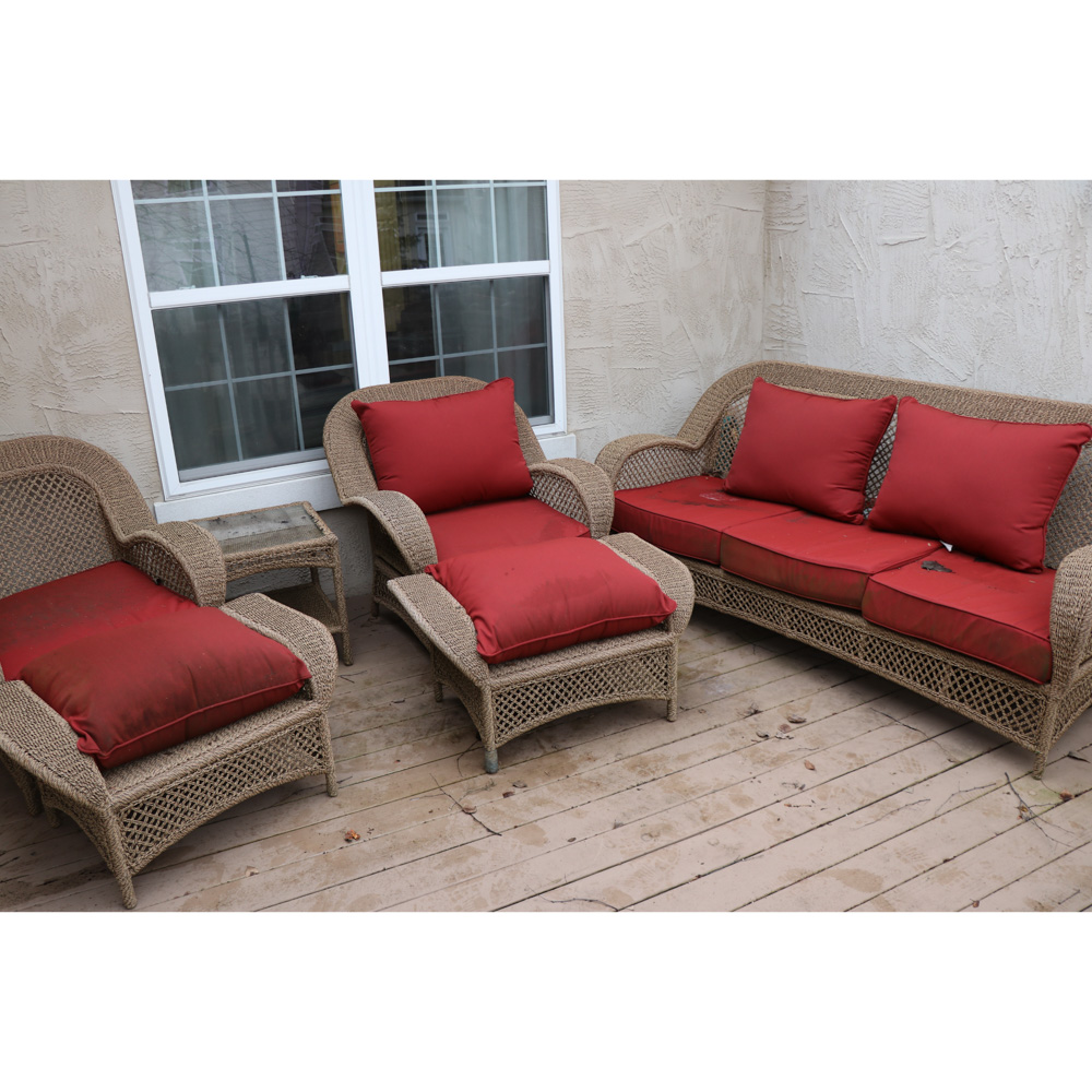 Woven Synthetic Fiber Patio Furniture Set