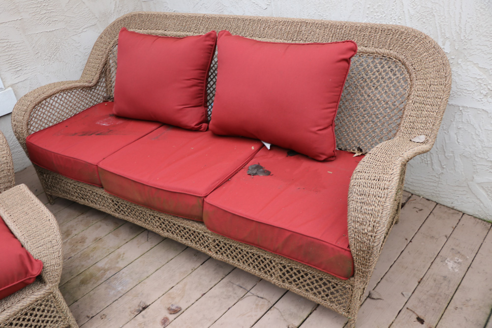 Woven Synthetic Fiber Patio Furniture Set