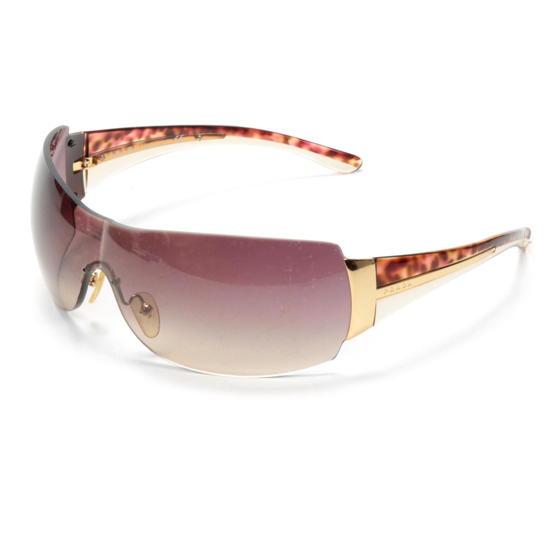 Prada SPR 54G Sunglasses in Amber and Tortoise with Case