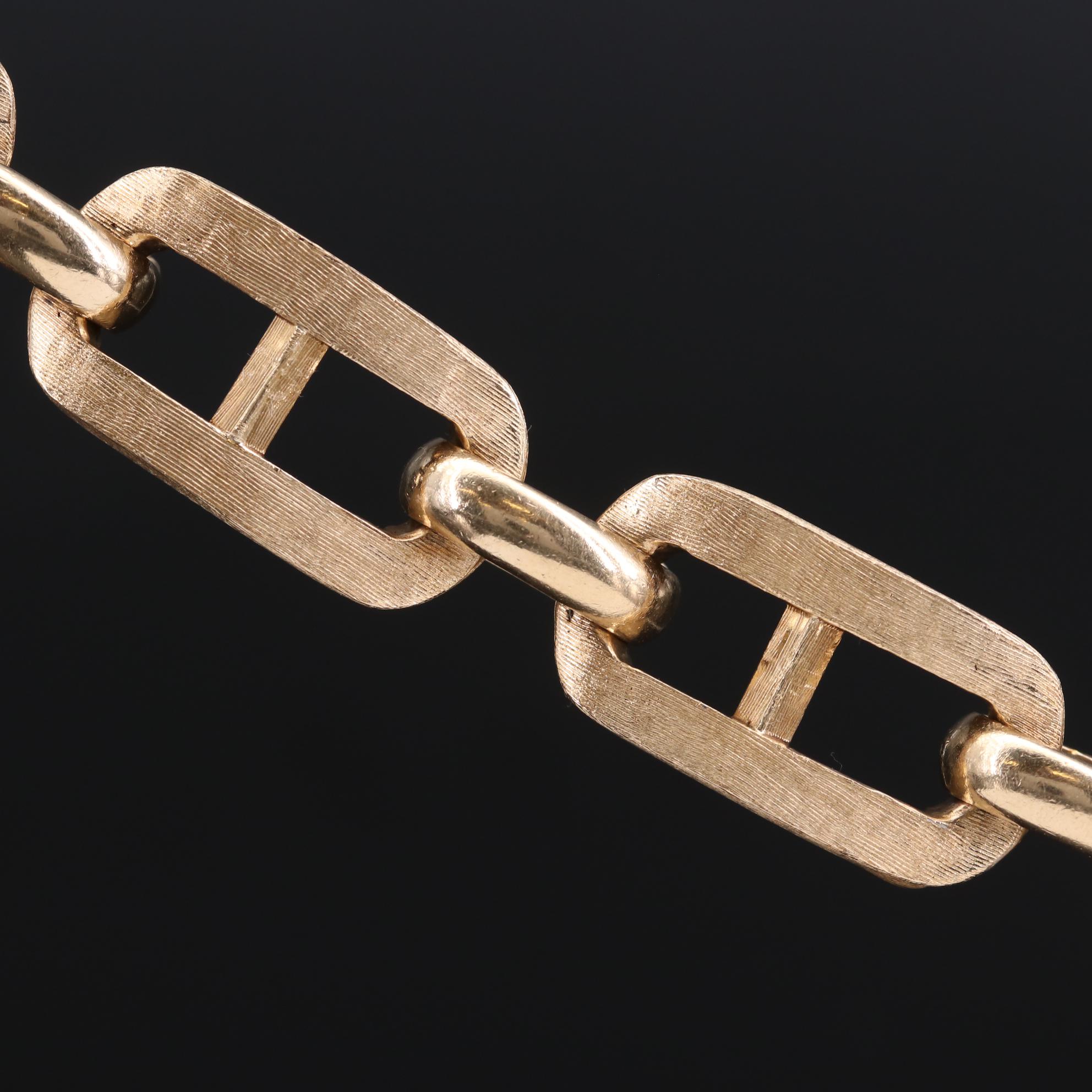 Zelman and Friedman 14K Gold Fancy Link Bracelet with Florentine Finish