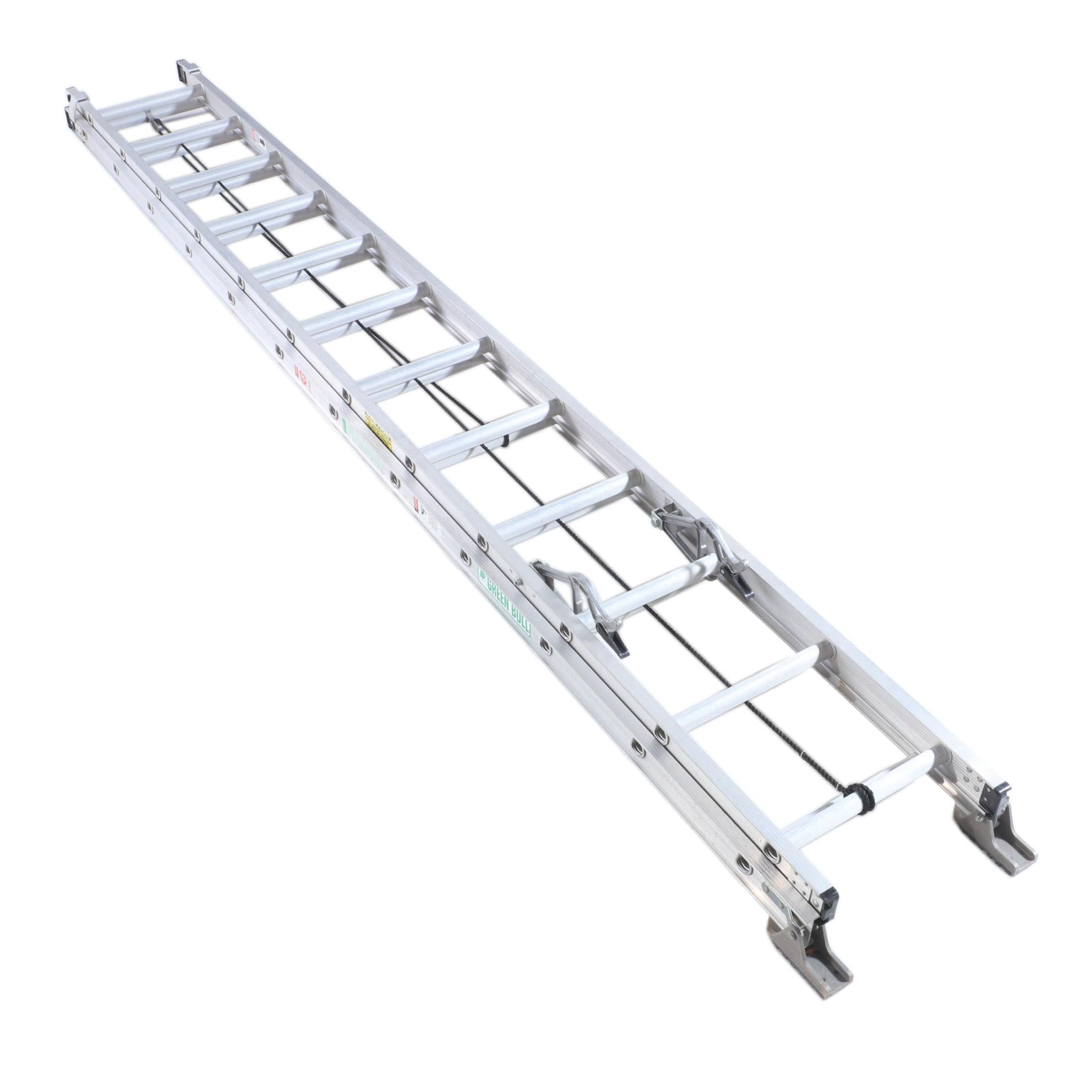 Green Bull 24ft. Aluminum Extension Ladder with Heavy Duty Pulley and Rope