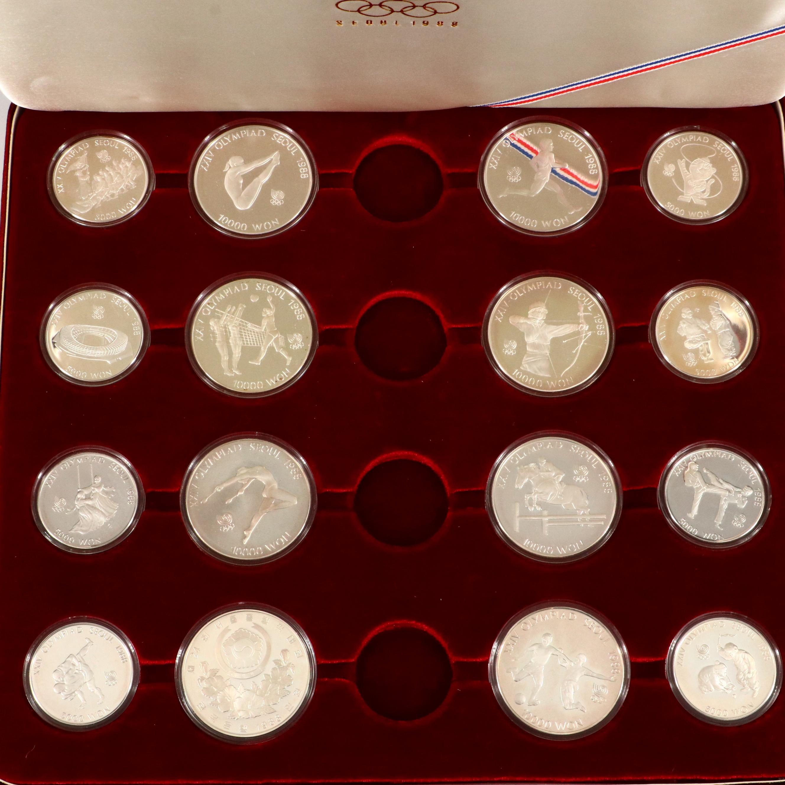 1988 Seoul Olympiad 16-Piece Silver Commemorative Coin Set