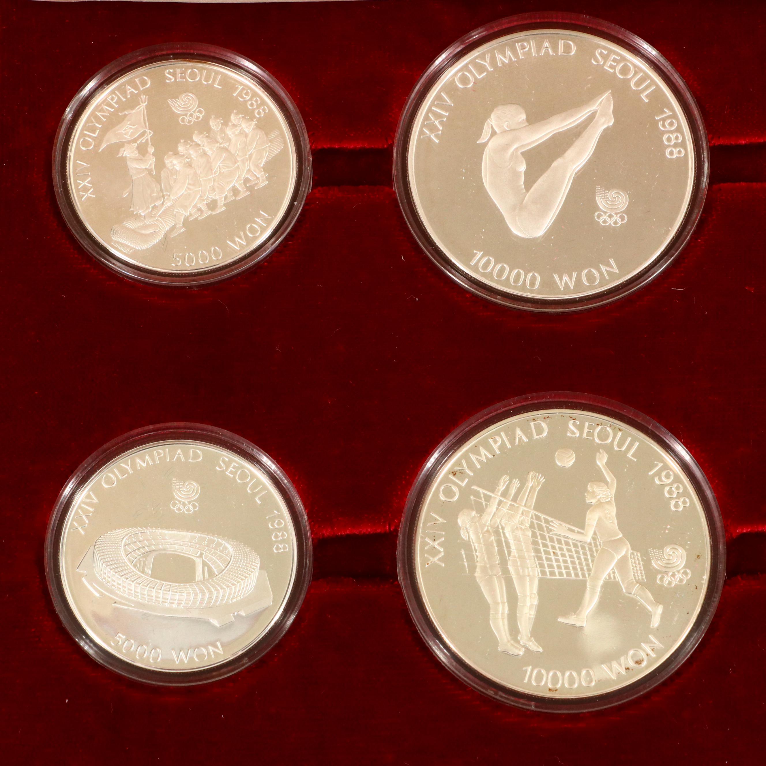 1988 Seoul Olympiad 16-Piece Silver Commemorative Coin Set
