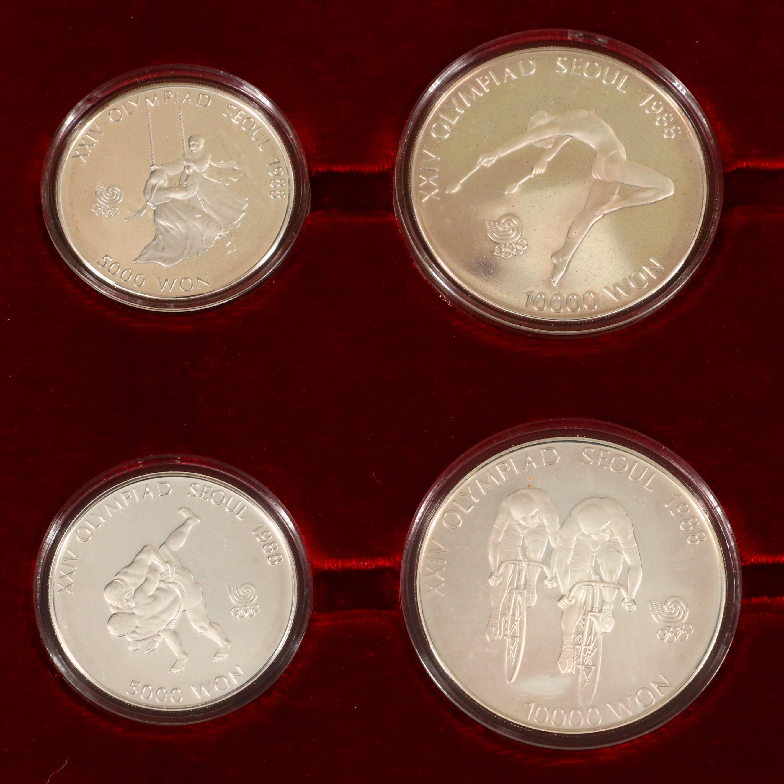 1988 Seoul Olympiad 16-Piece Silver Commemorative Coin Set