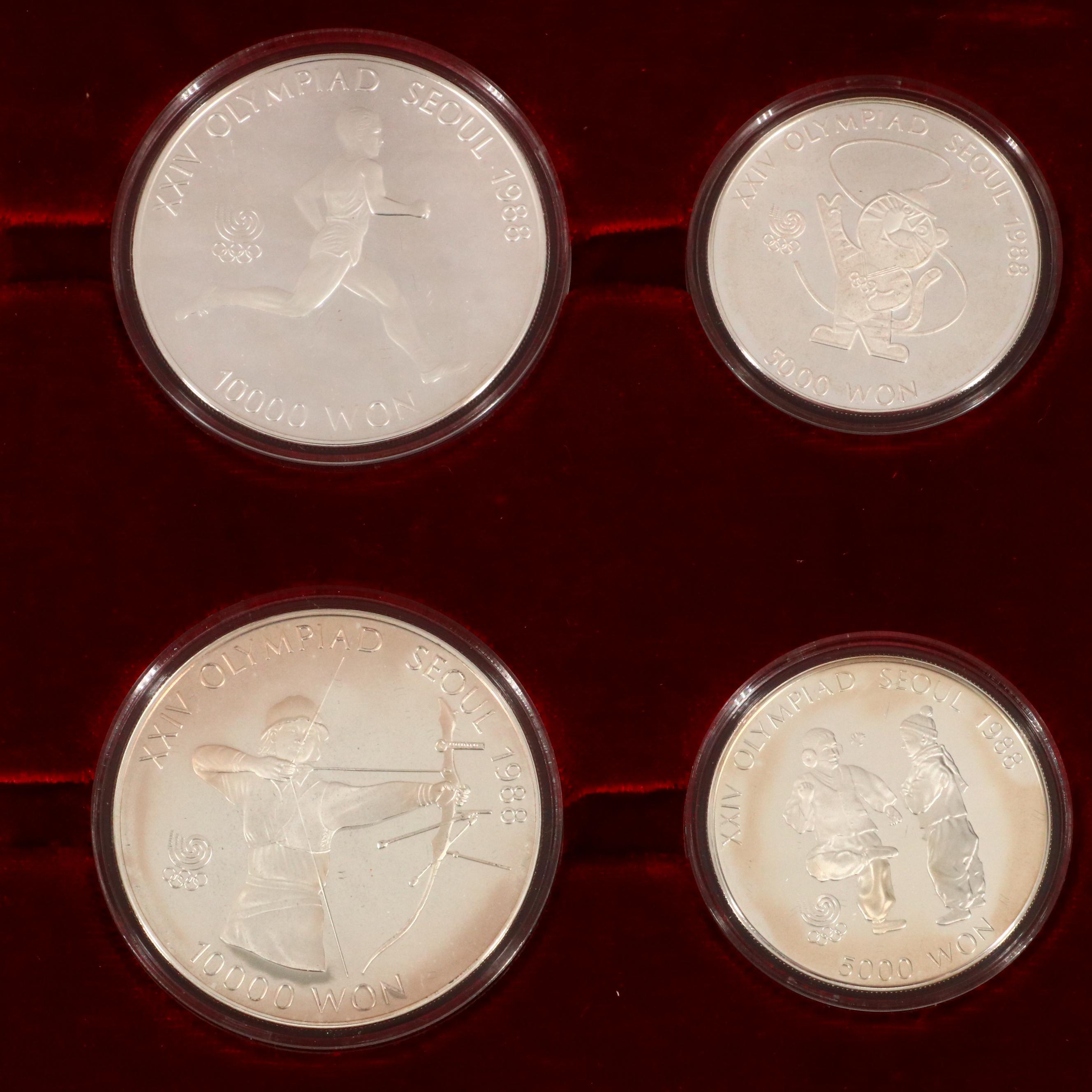 1988 Seoul Olympiad 16-Piece Silver Commemorative Coin Set