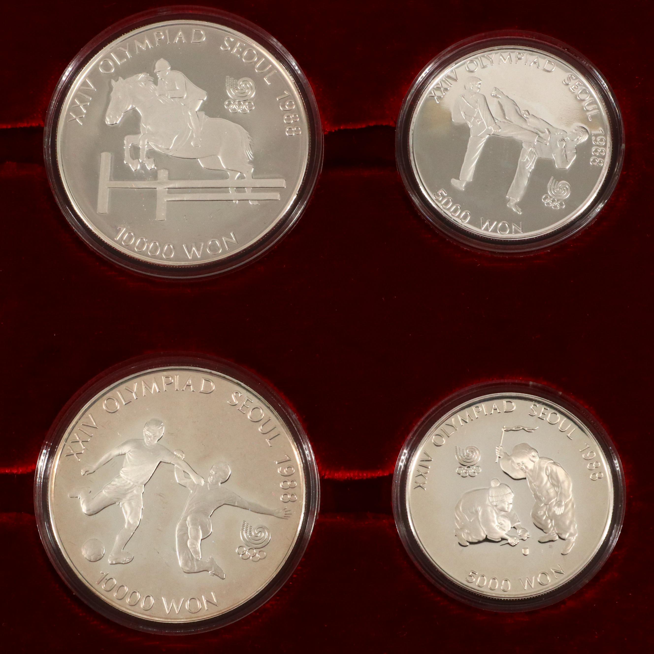 1988 Seoul Olympiad 16-Piece Silver Commemorative Coin Set