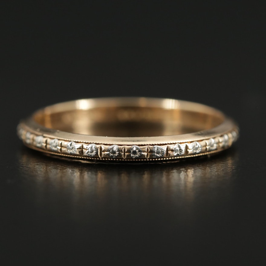 14K Yellow Gold Band with Milgrain Detail