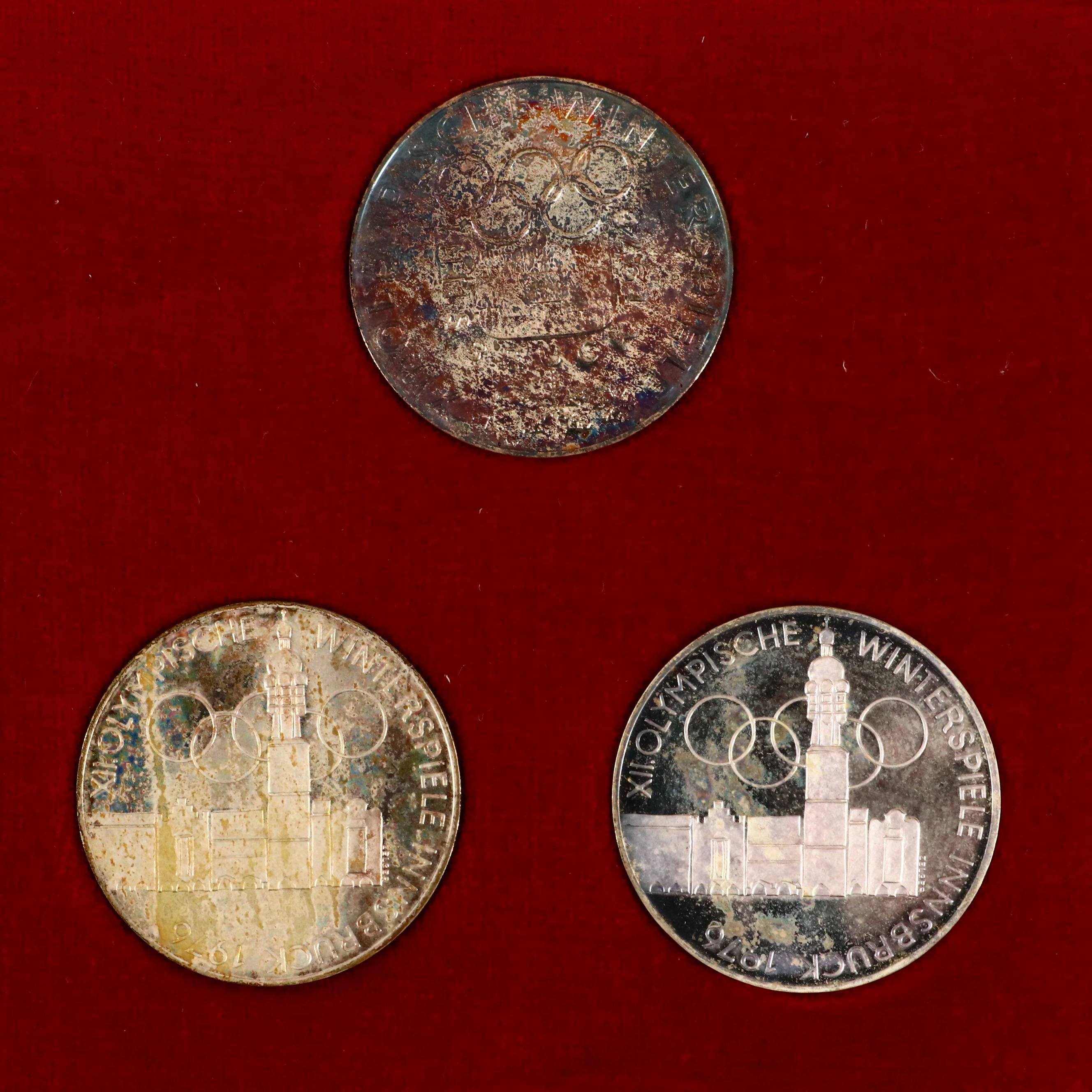 1976 Austrian Winter Olympic 14-Piece Silver Commemorative Coin Set