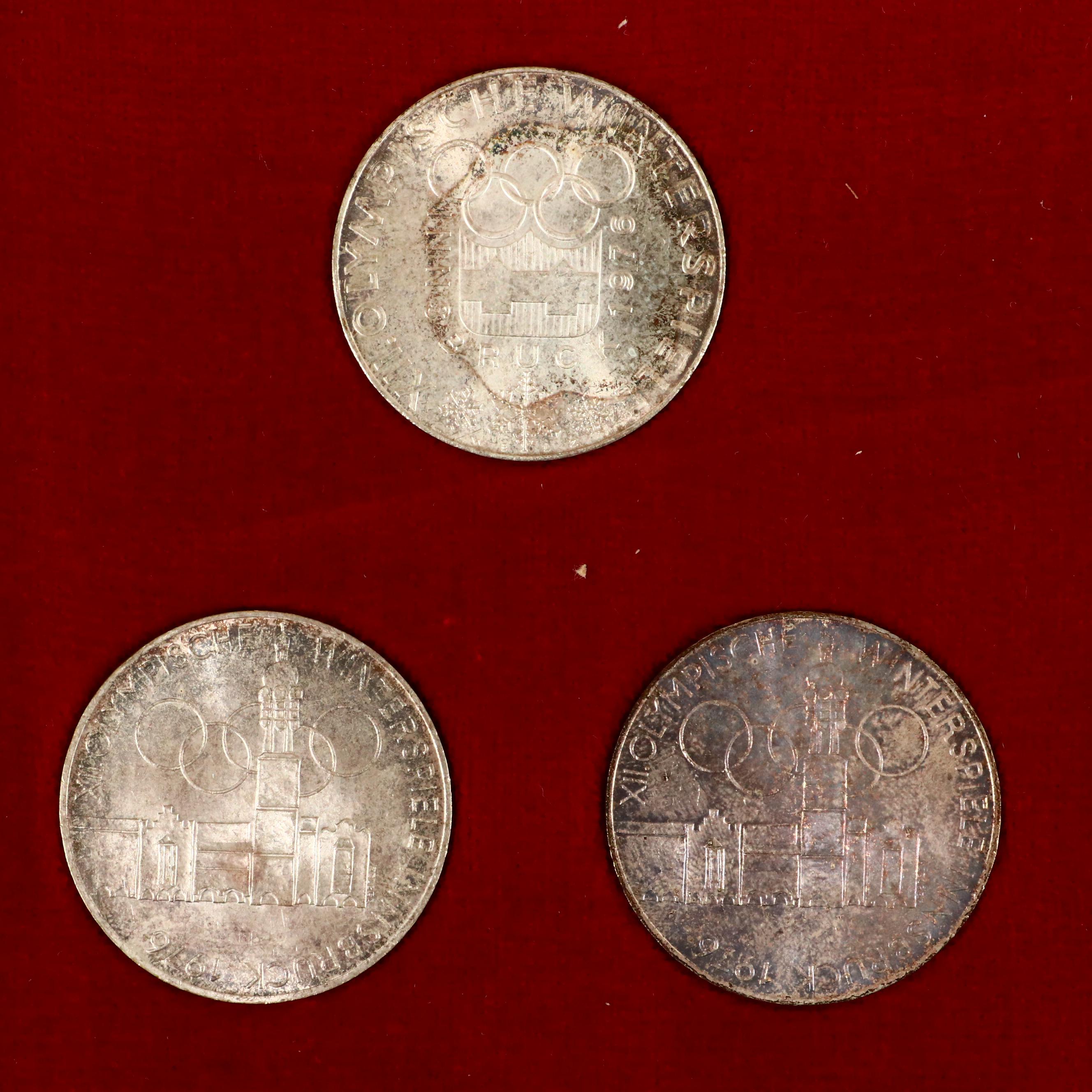 1976 Austrian Winter Olympic 14-Piece Silver Commemorative Coin Set