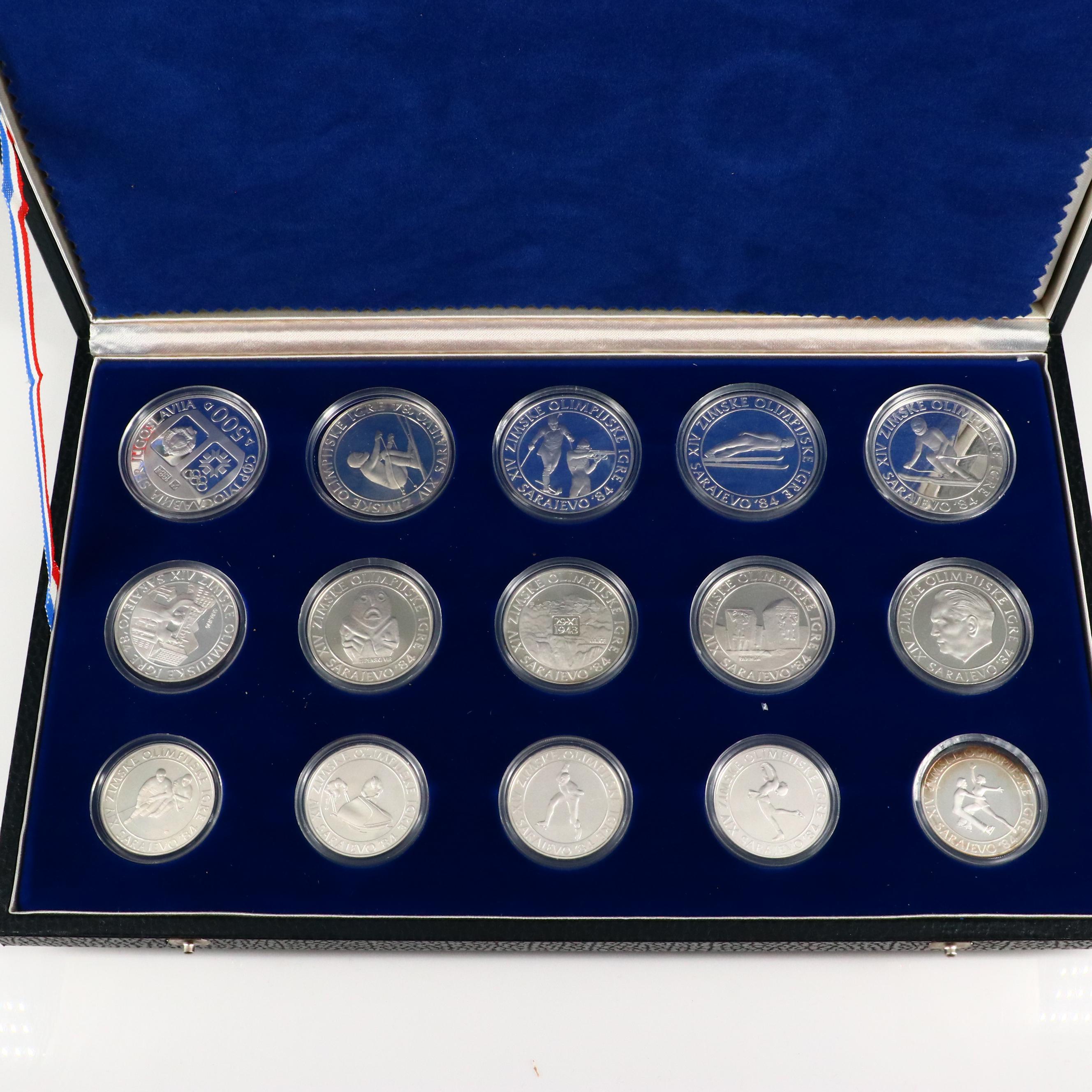 1984 Yugoslavia Winter Olympics 15-piece Silver Commemorative Coin Set