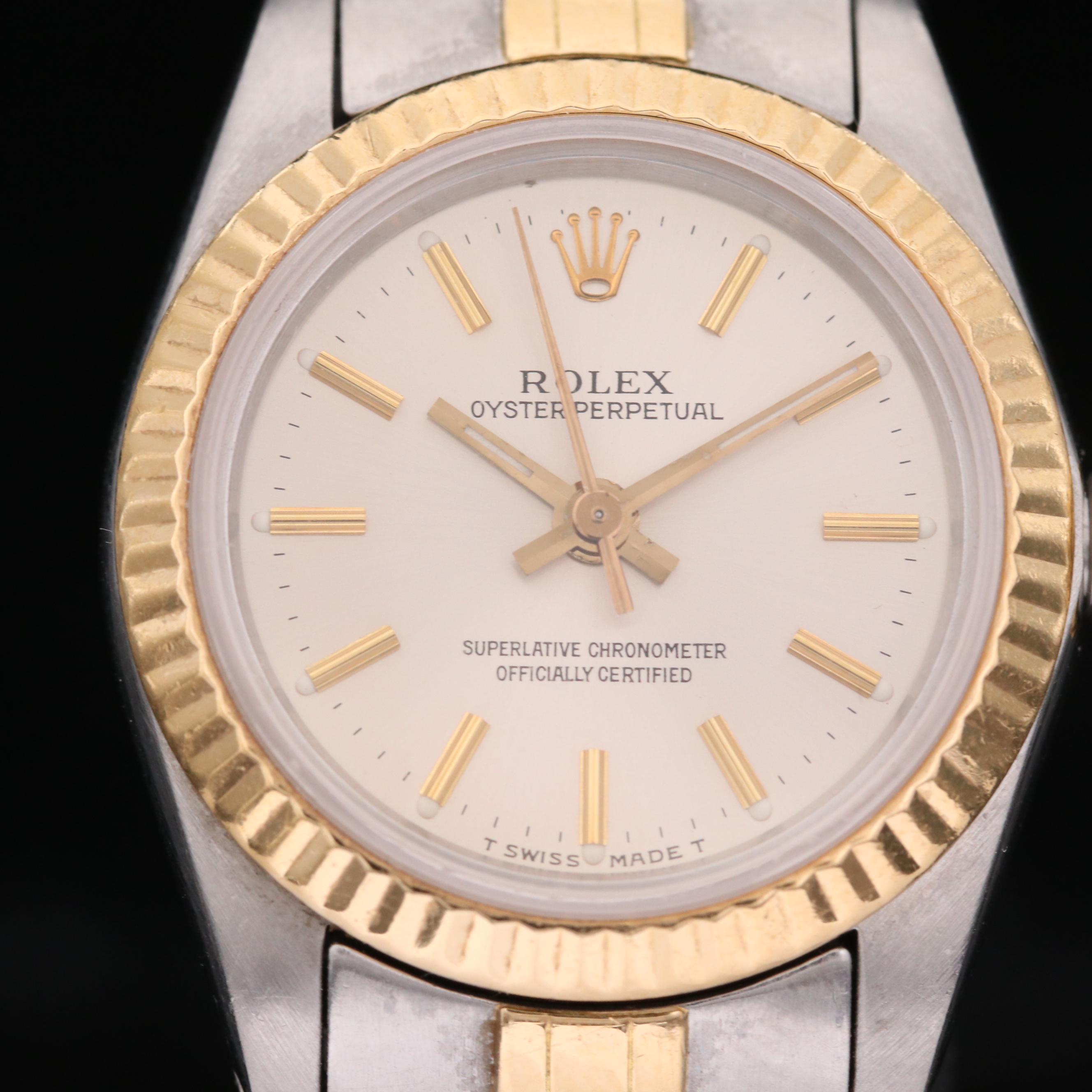 Rolex Oyster Perpetual 18K Gold and Stainless Steel Watch, 1984