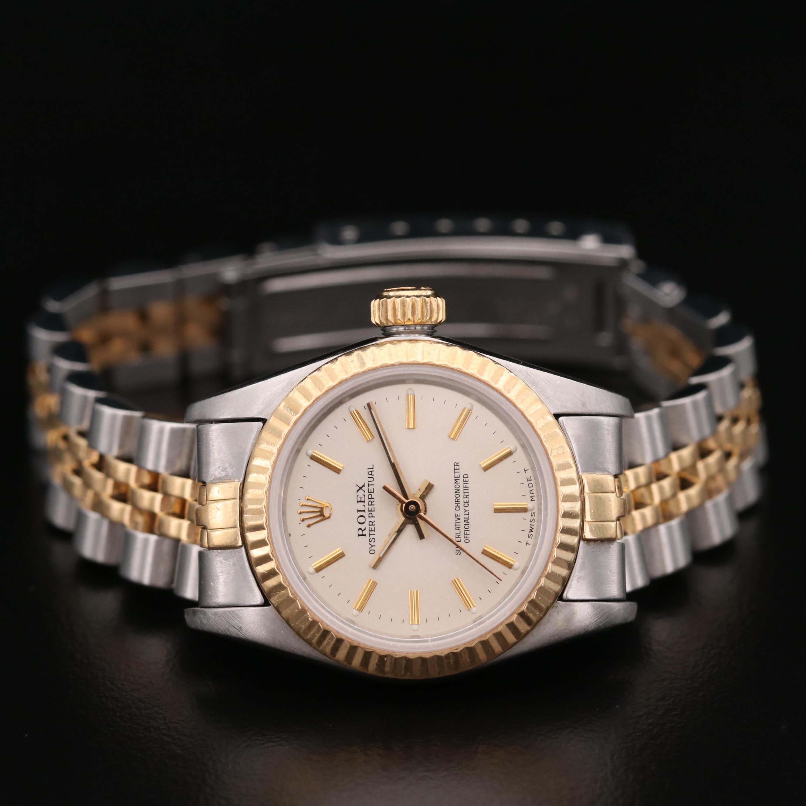 Rolex Oyster Perpetual 18K Gold and Stainless Steel Watch, 1984