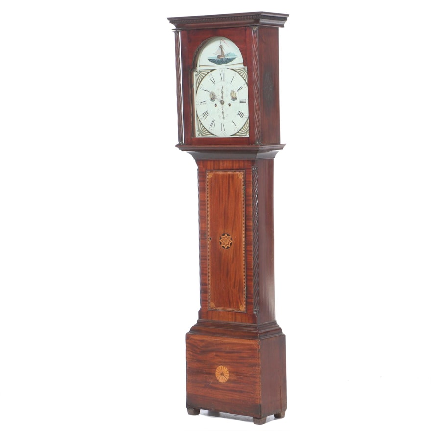 "G. Begg" Scottish Mahogany and Marquetry Longcase Clock, Early 19th Century