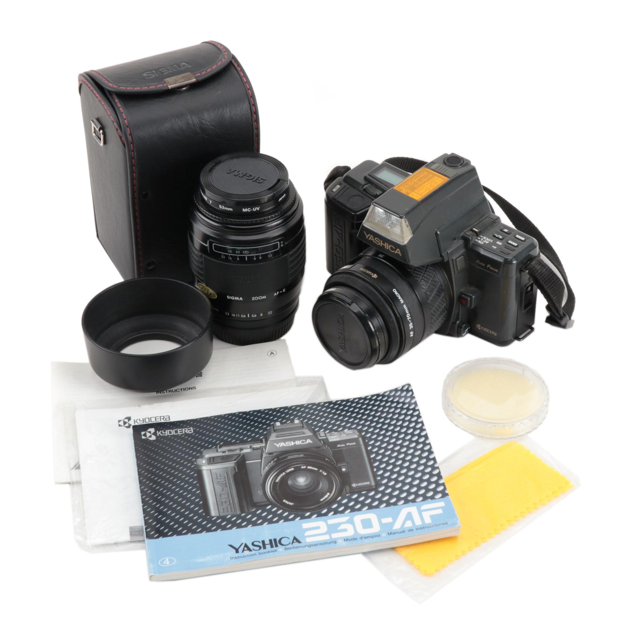 Yashica 230-AF 35 mm SLR Camera with Sigma Zoom Lens, Late 20th Century