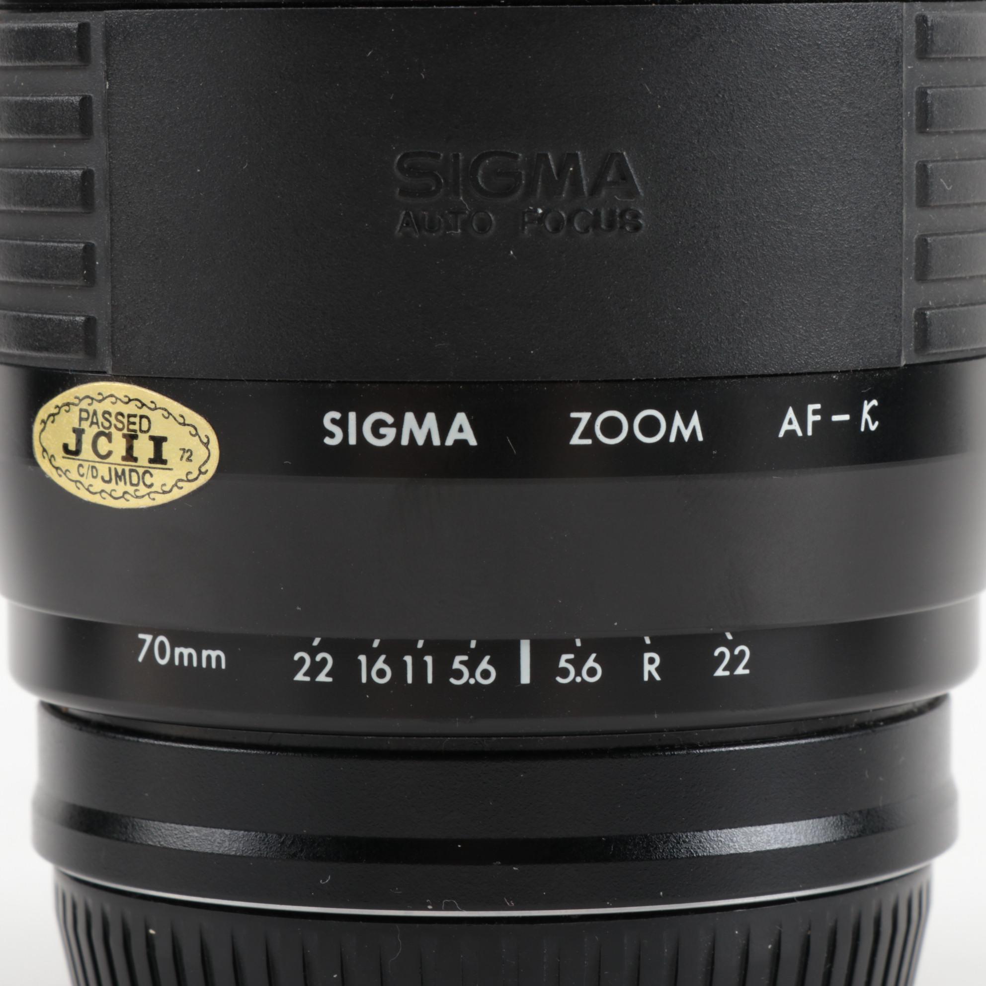 Yashica 230-AF 35 mm SLR Camera with Sigma Zoom Lens, Late 20th Century