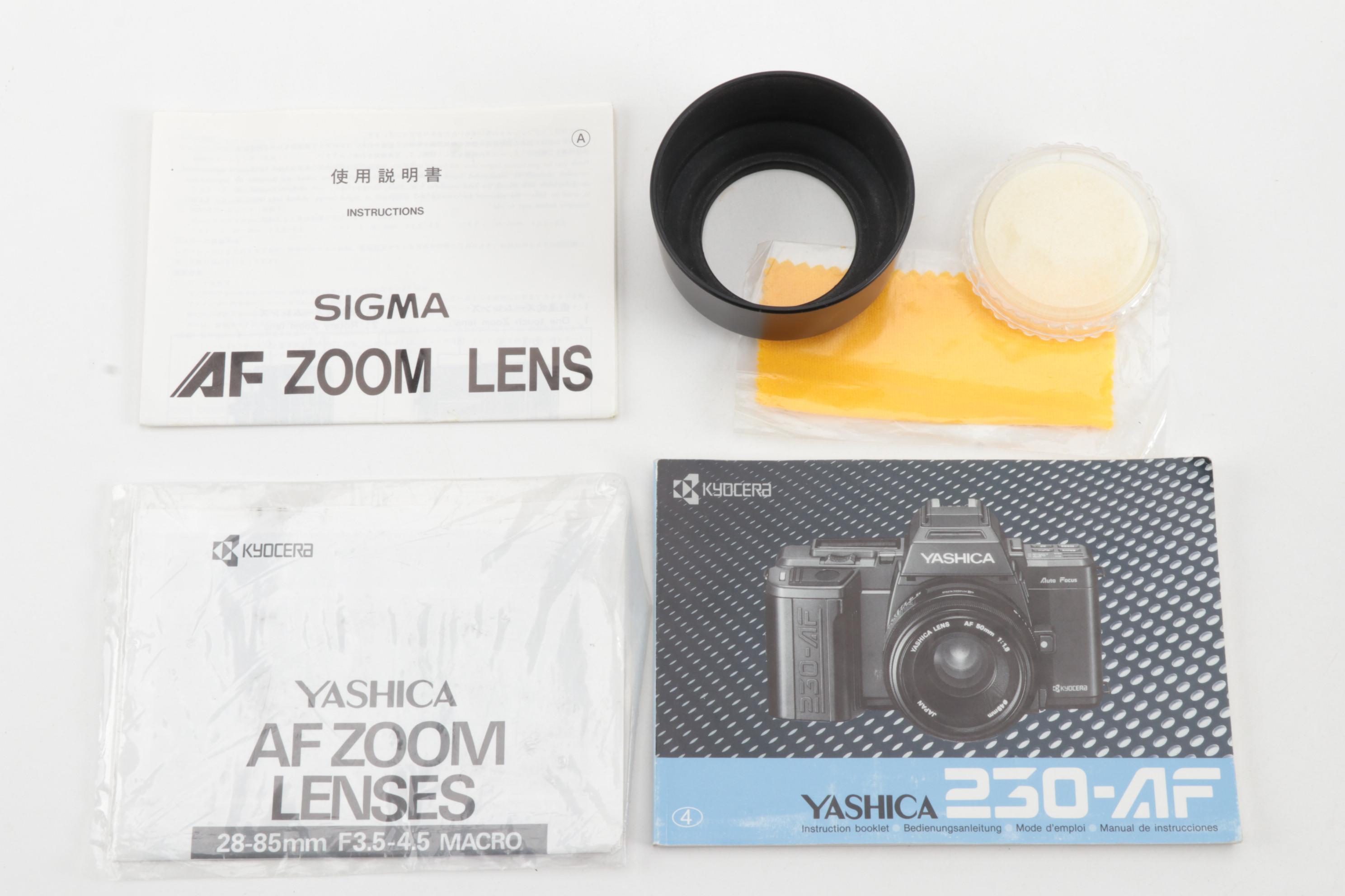 Yashica 230-AF 35 mm SLR Camera with Sigma Zoom Lens, Late 20th Century