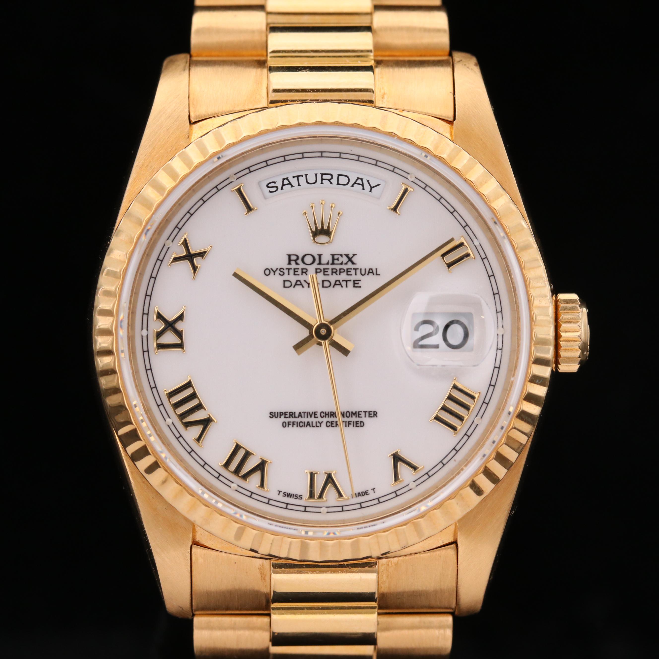 Rolex "President" 18K Gold Automatic Watch, 1989