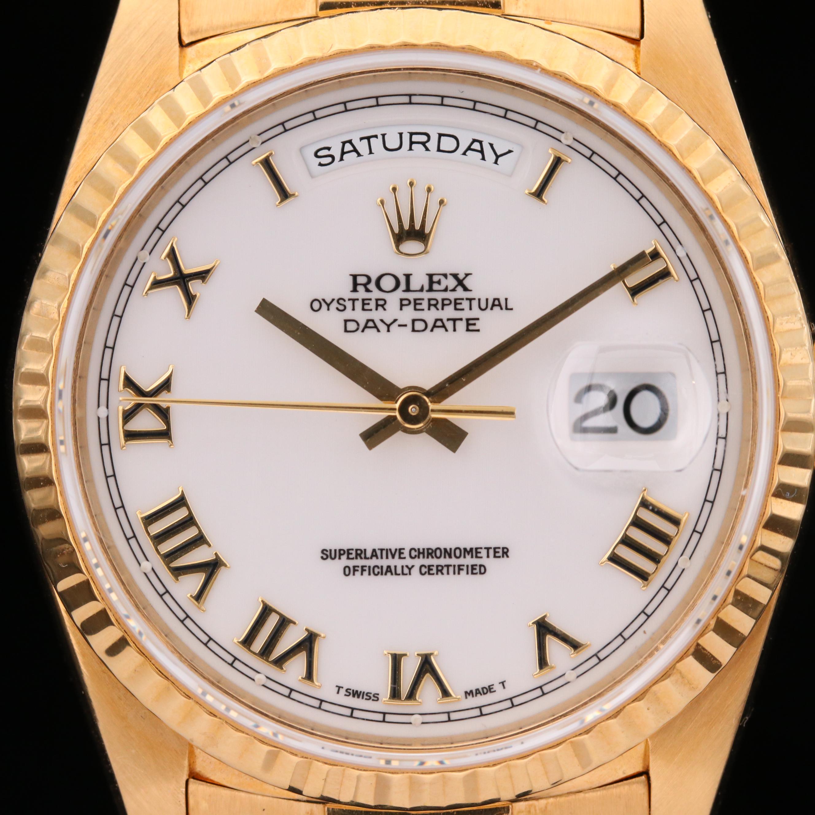 Rolex "President" 18K Gold Automatic Watch, 1989