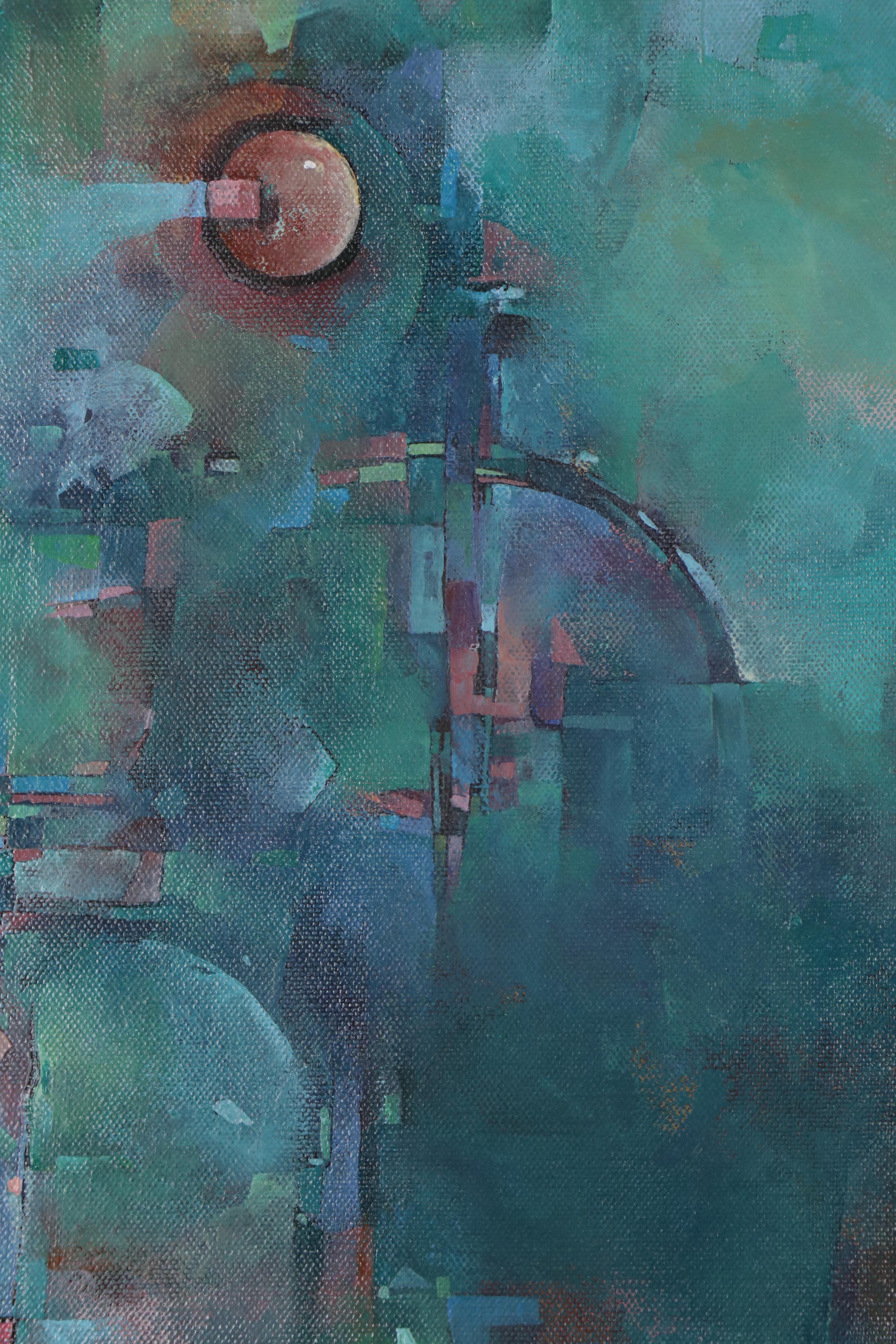 Alexandra Zecevic Abstract Acrylic Triptych Painting