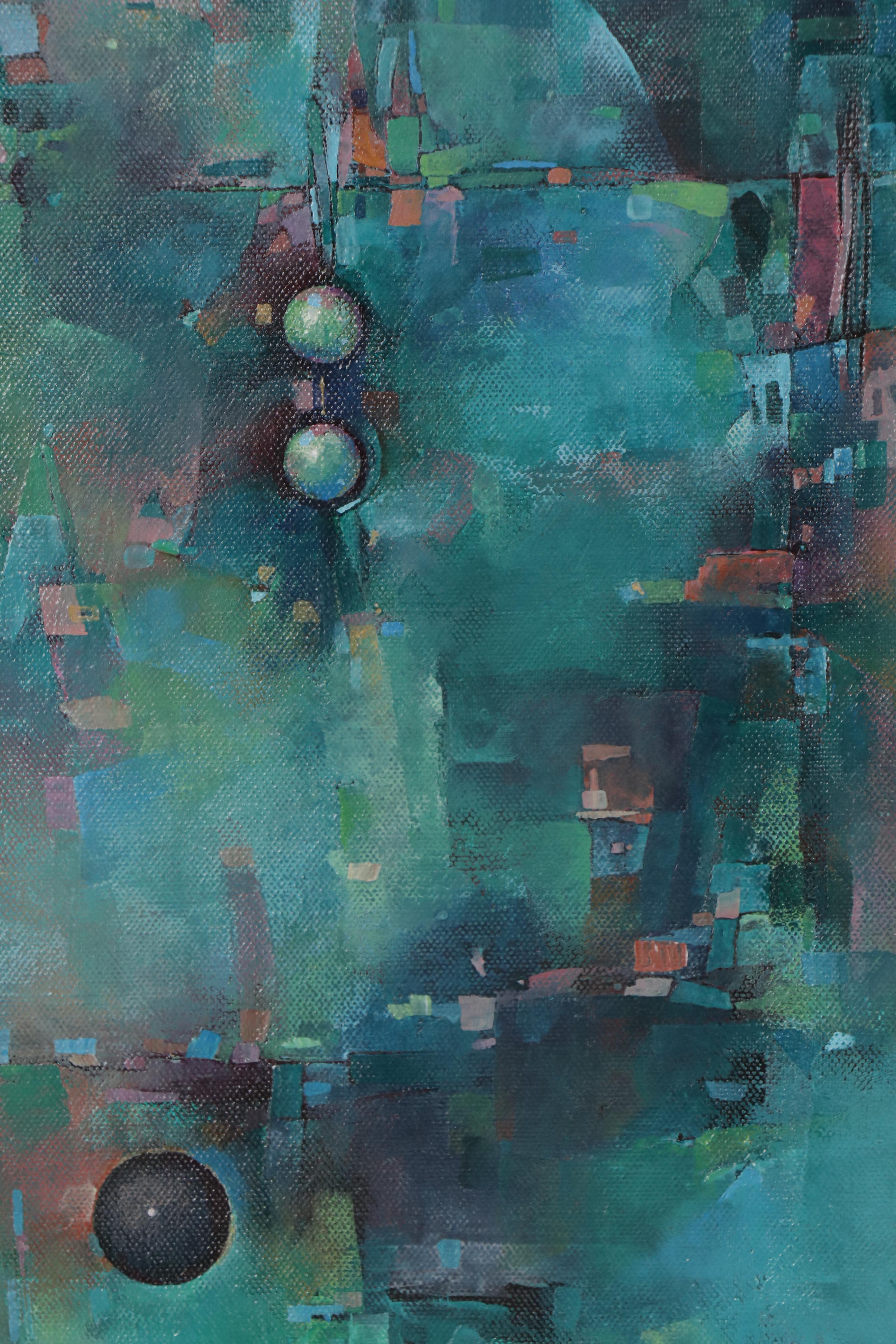 Alexandra Zecevic Abstract Acrylic Triptych Painting