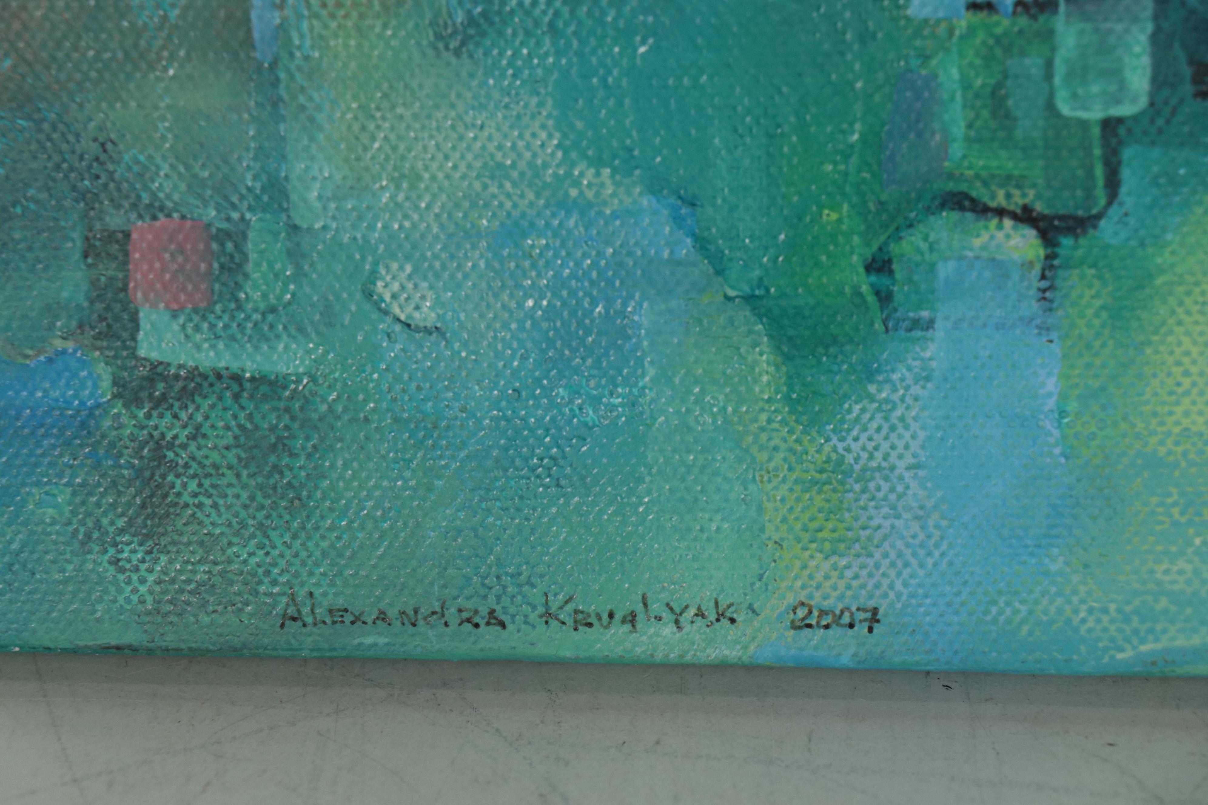 Alexandra Zecevic Abstract Acrylic Triptych Painting