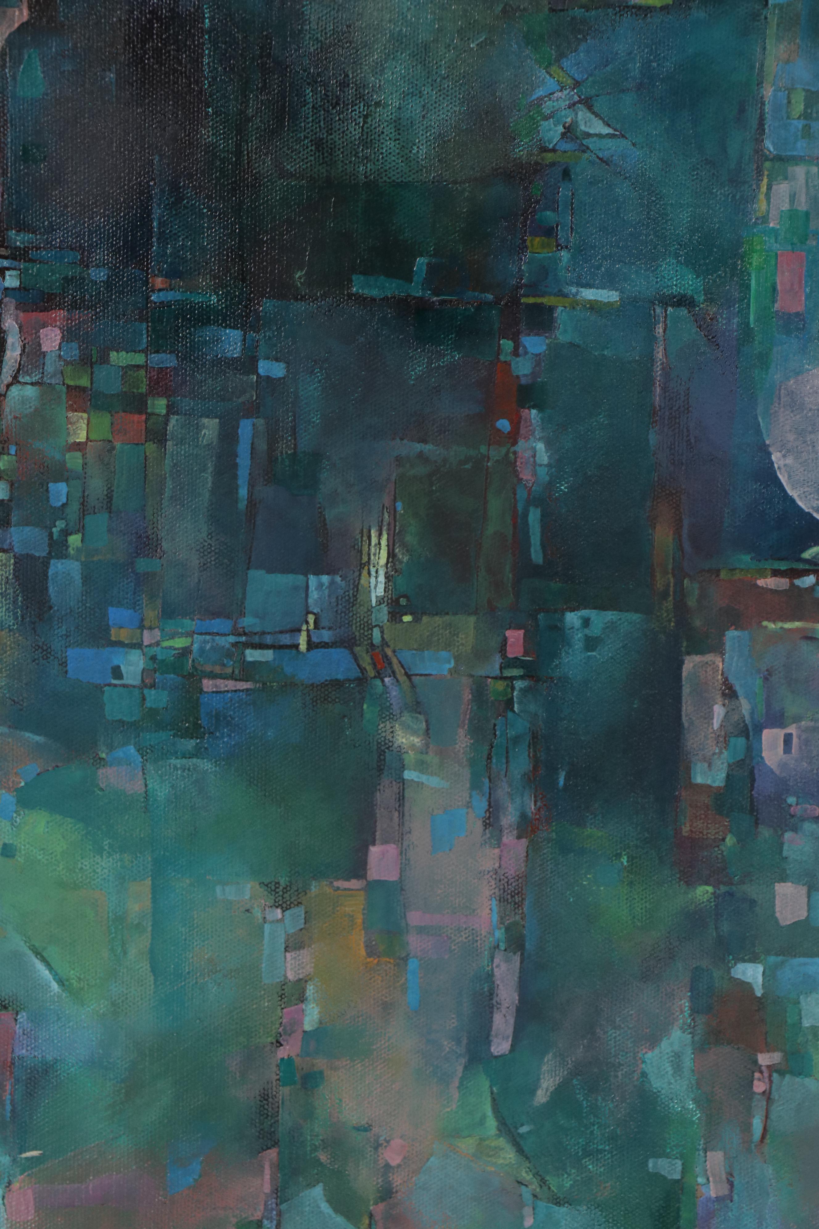 Alexandra Zecevic Abstract Acrylic Triptych Painting