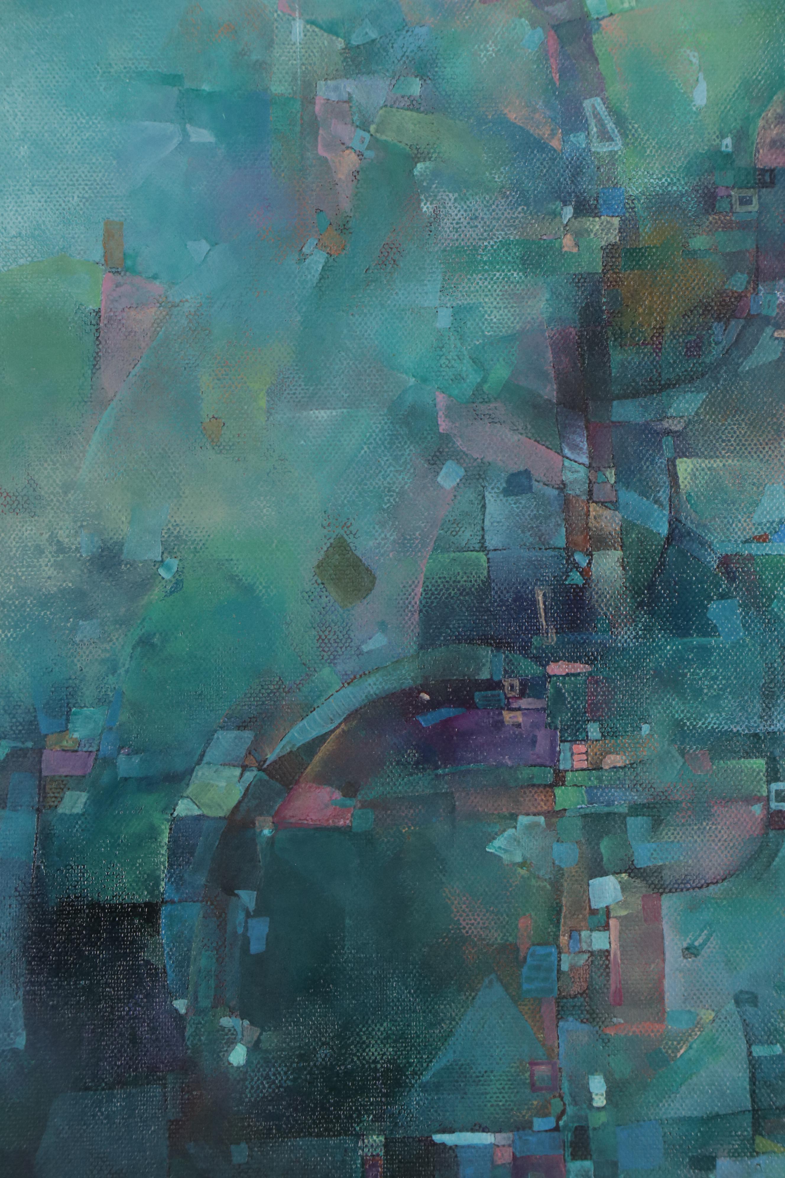 Alexandra Zecevic Abstract Acrylic Triptych Painting