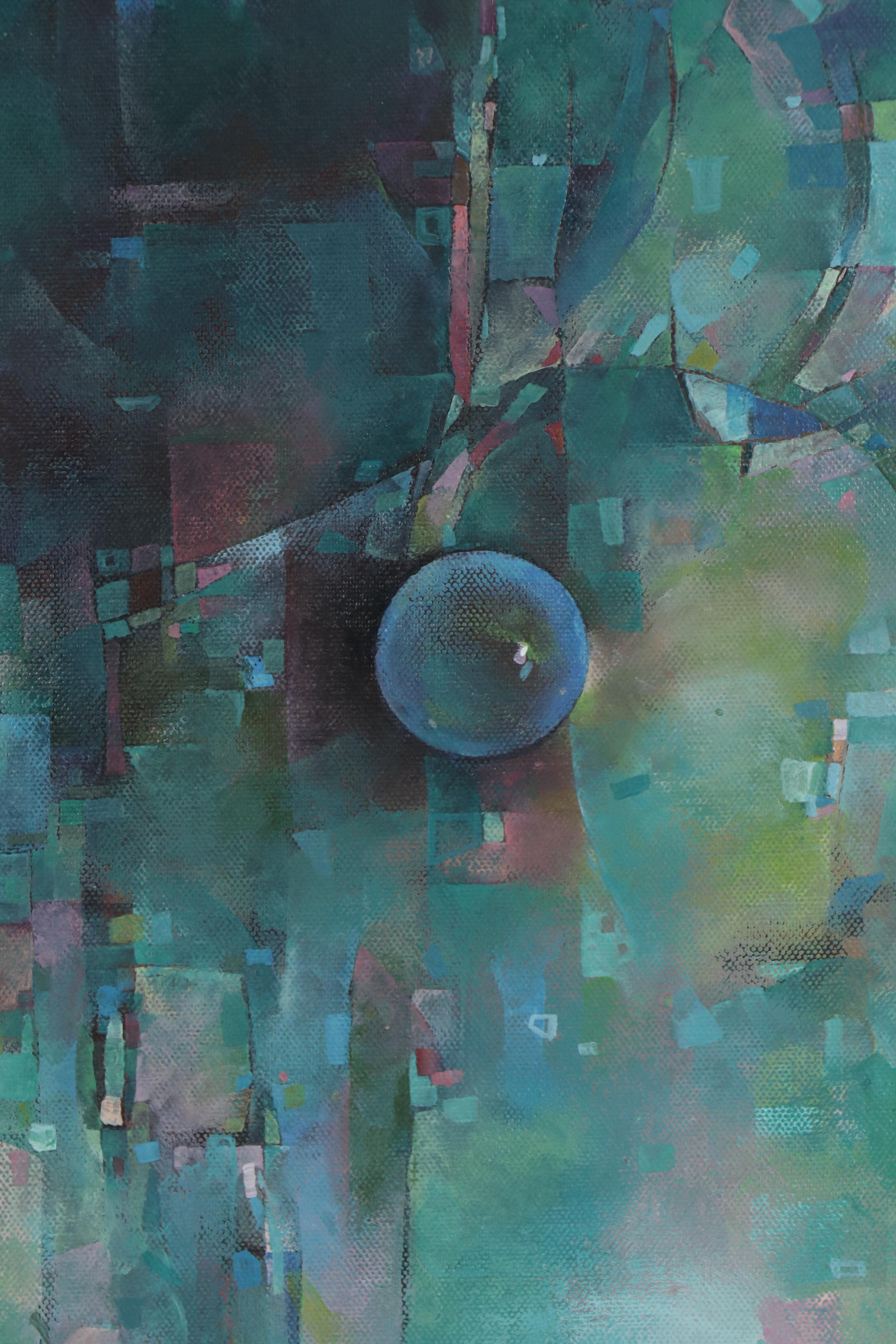 Alexandra Zecevic Abstract Acrylic Triptych Painting