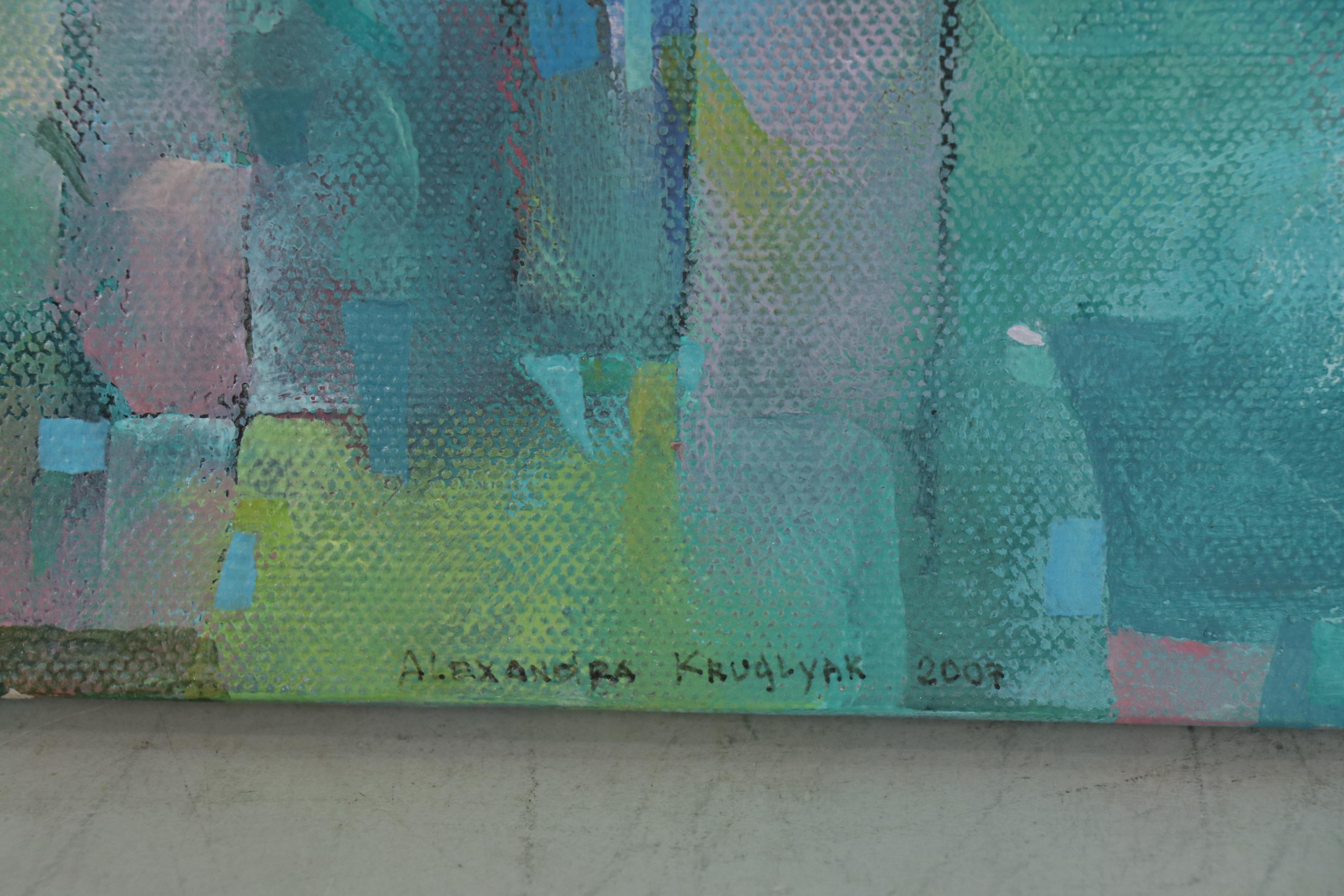 Alexandra Zecevic Abstract Acrylic Triptych Painting