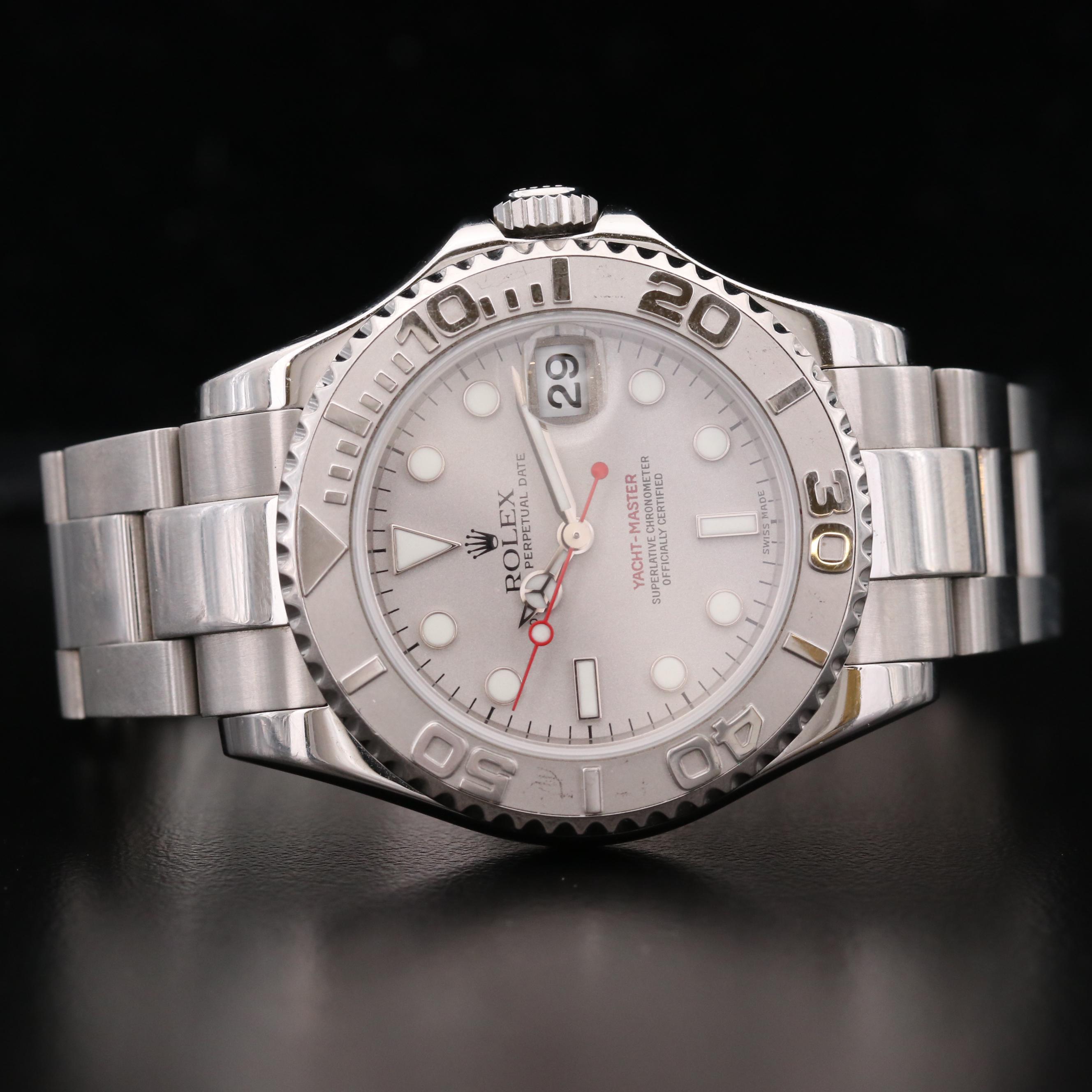 Rolex Yacht-Master 168622 Mid-Size Platinum and Stainless Steel Watch