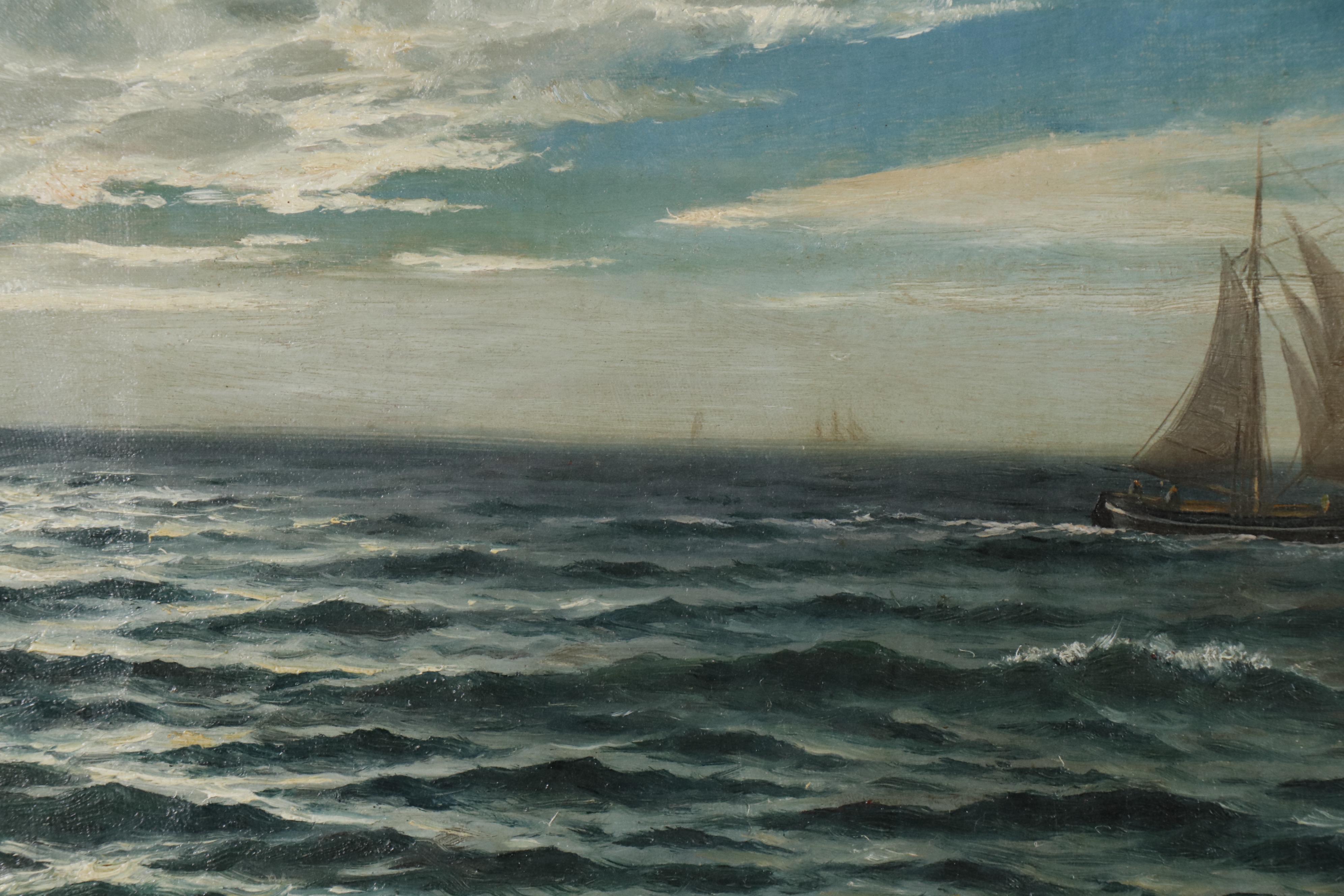 William E. Norton Nautical Oil Painting, 1874