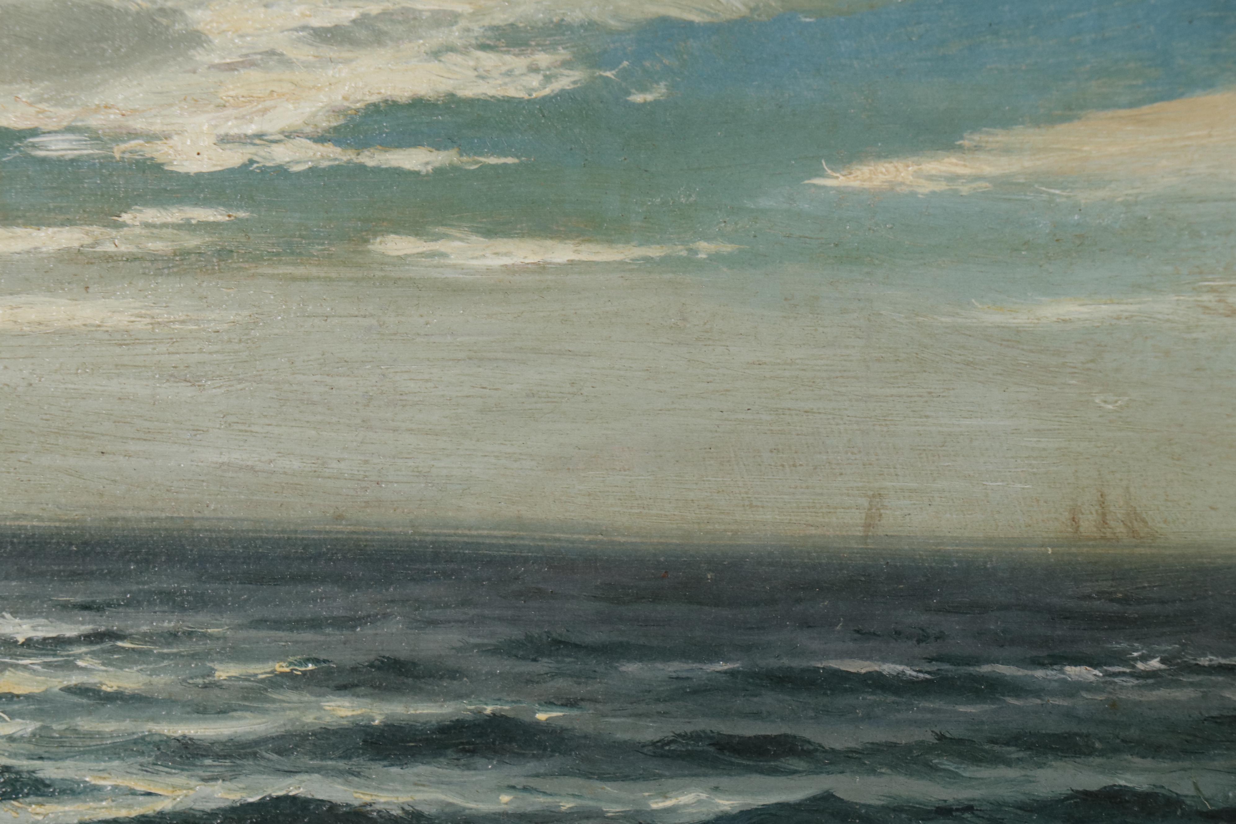 William E. Norton Nautical Oil Painting, 1874