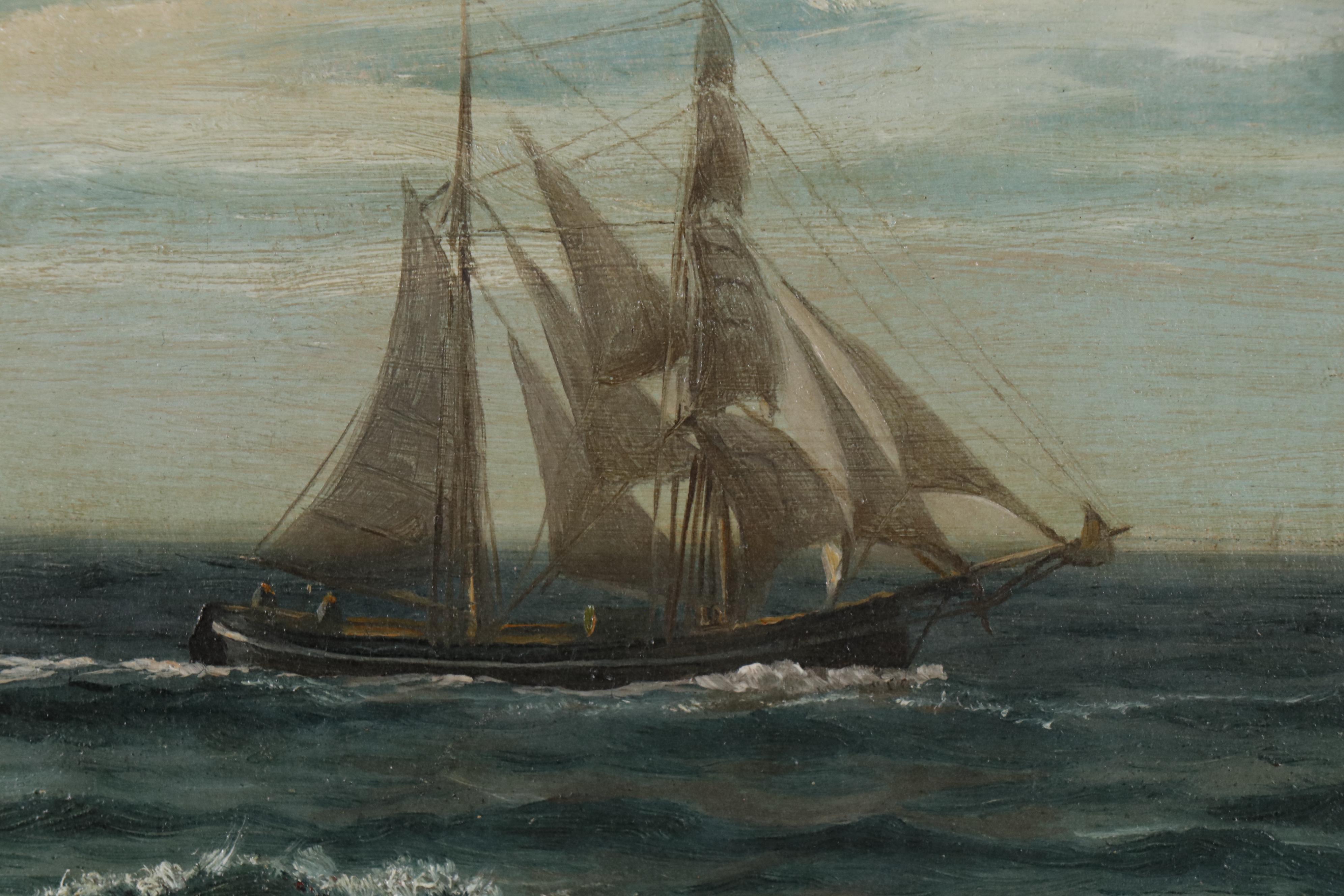 William E. Norton Nautical Oil Painting, 1874