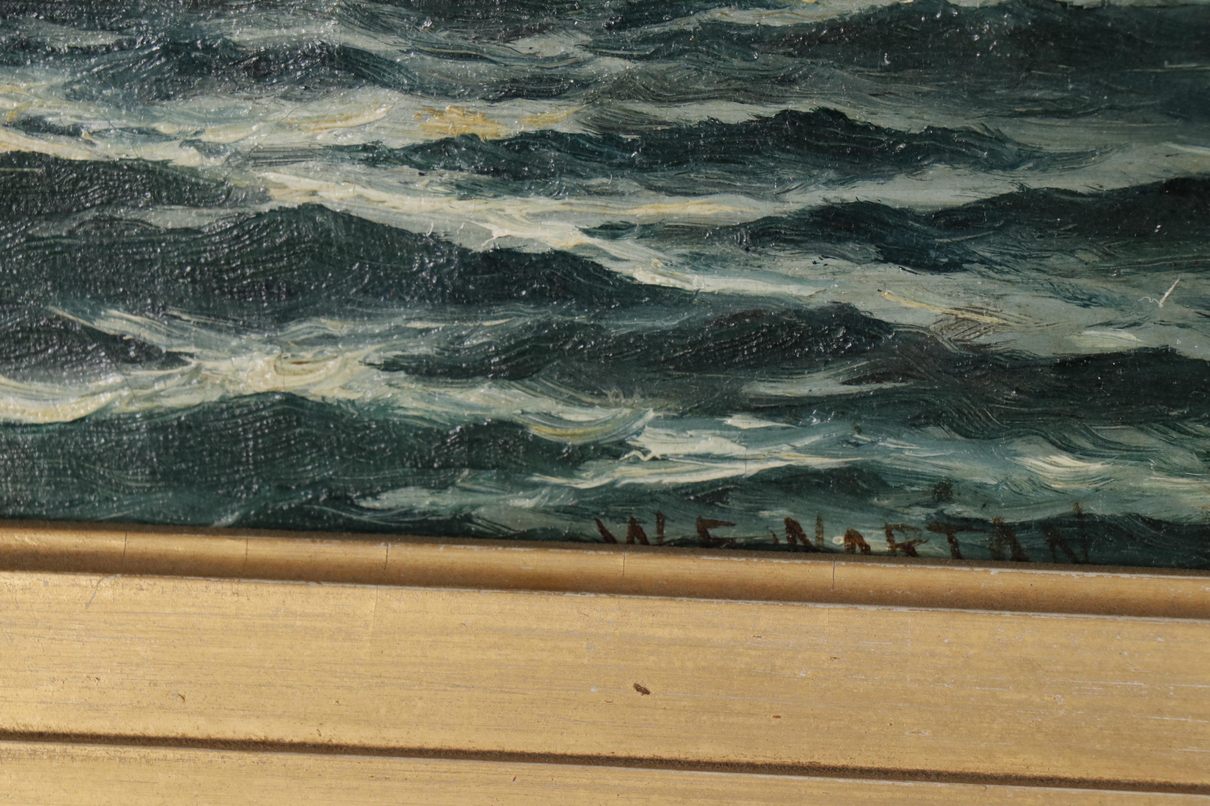 William E. Norton Nautical Oil Painting, 1874