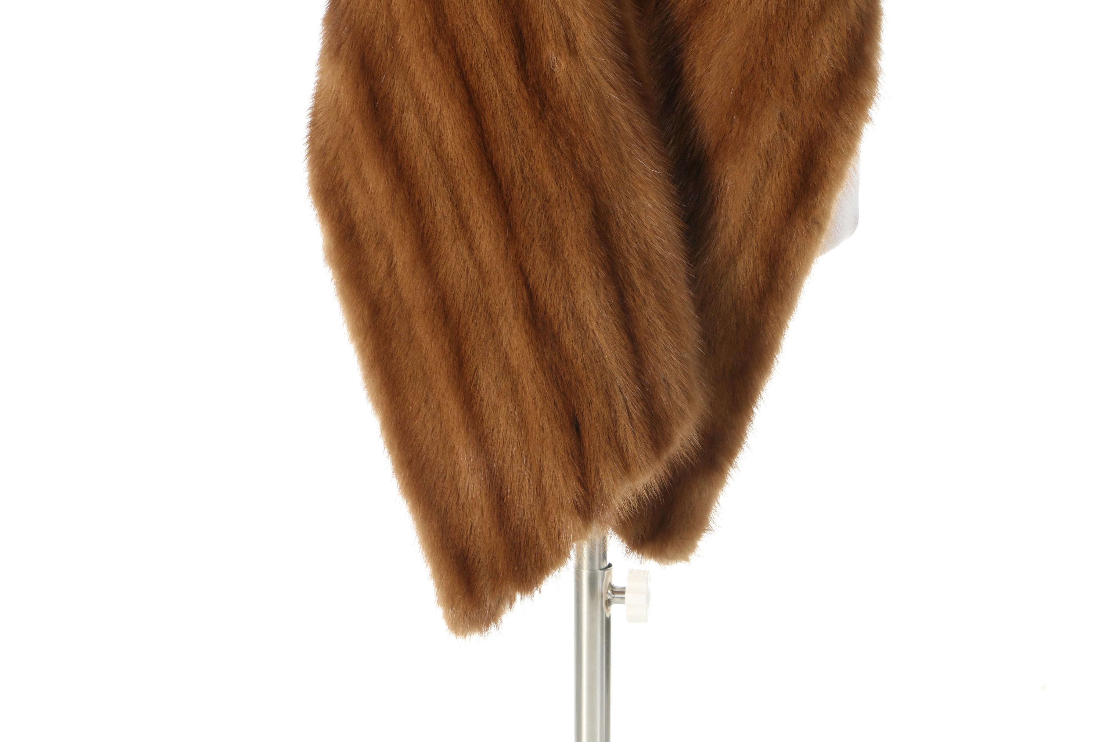 Stone Marten Fur Stole with Adjustable Front Drapes