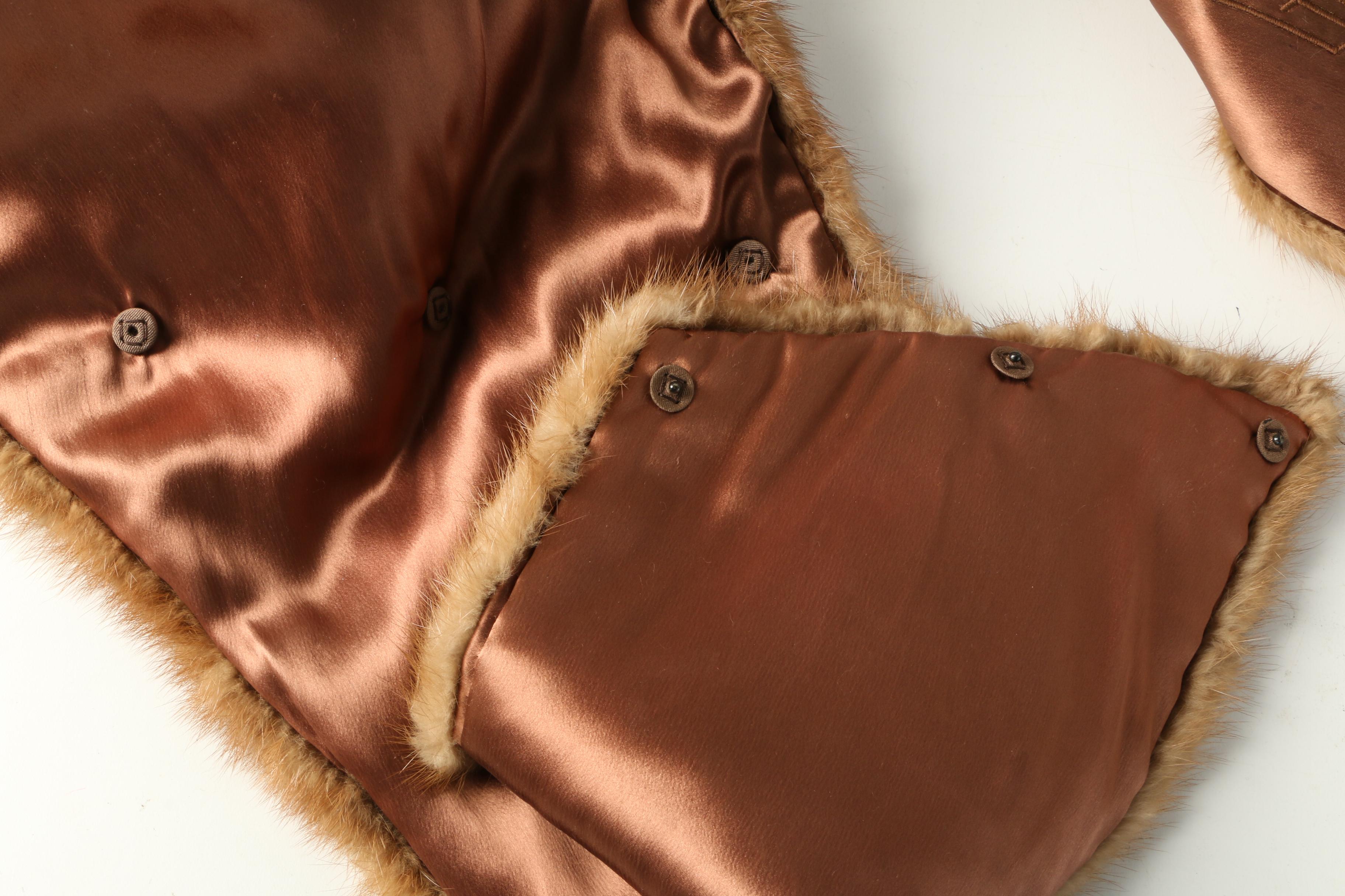 Stone Marten Fur Stole with Adjustable Front Drapes