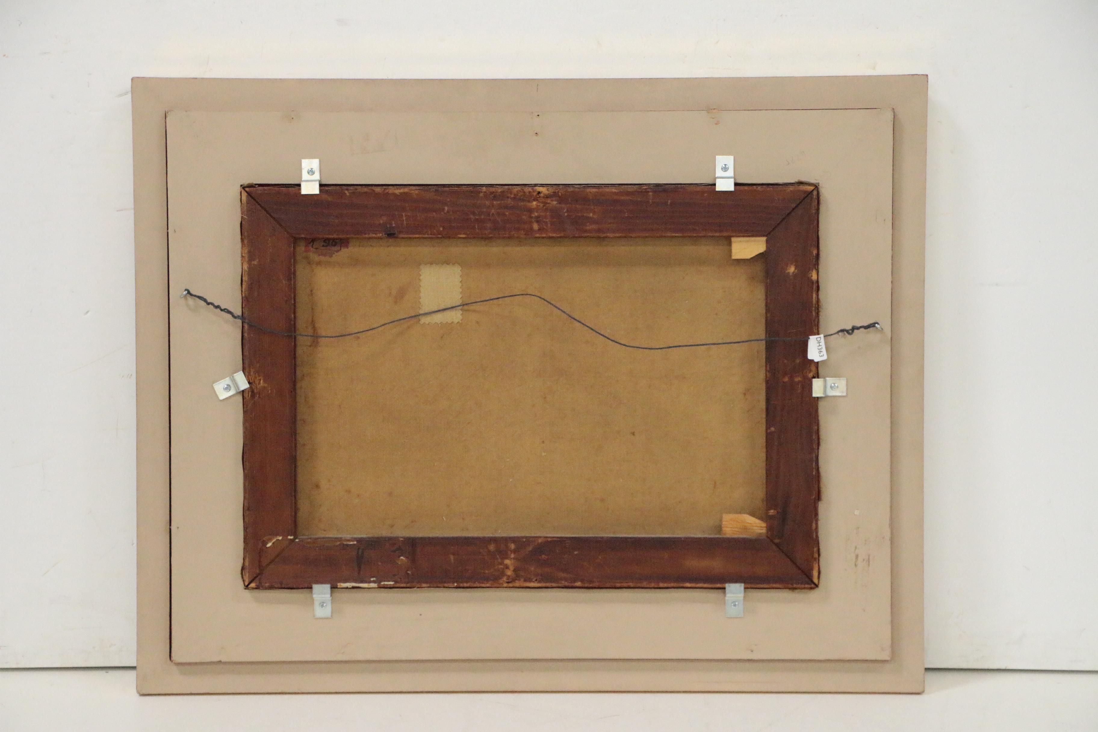 Olive P. Black Oil Painting of Pastoral Landscape with Cows in Stream