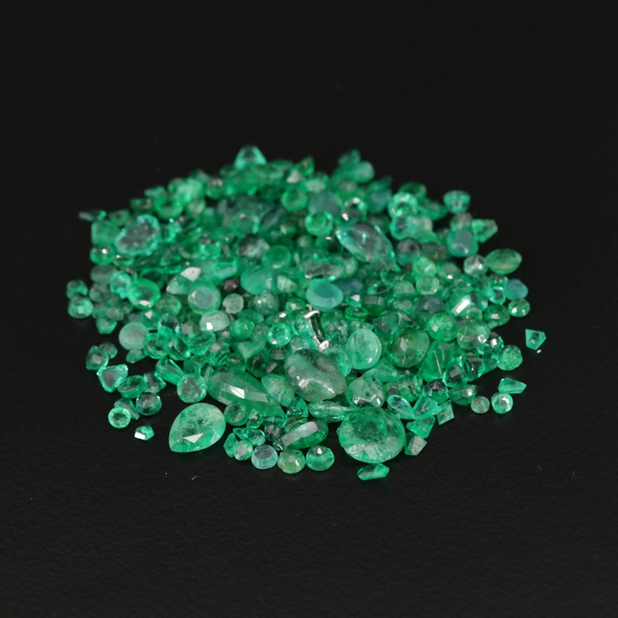 Loose 30.32 CTW Emerald and Synthetic Emerald Gemstones