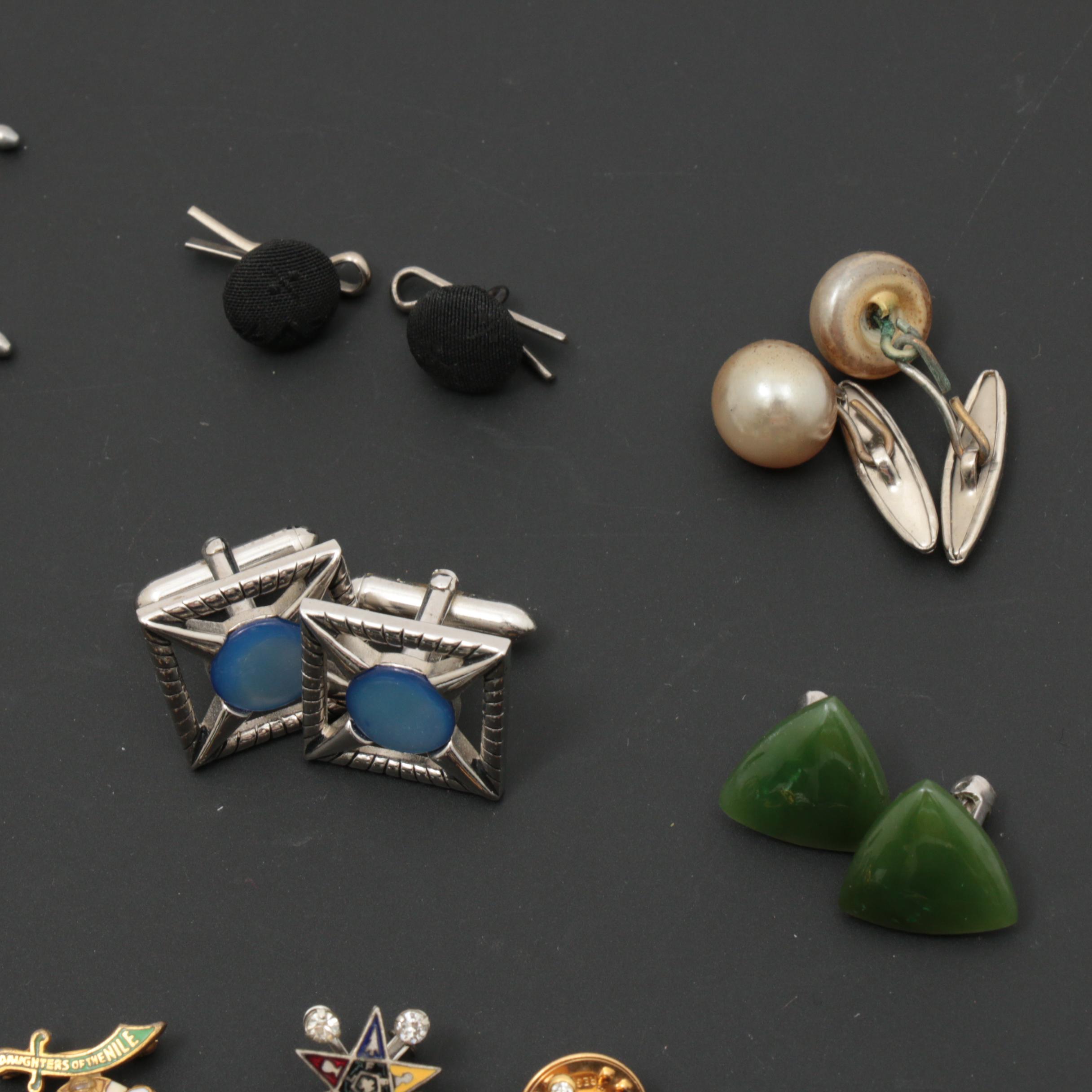 Vintage Mido Multifort and Lucerne Watches with Cufflinks, Pins, and More