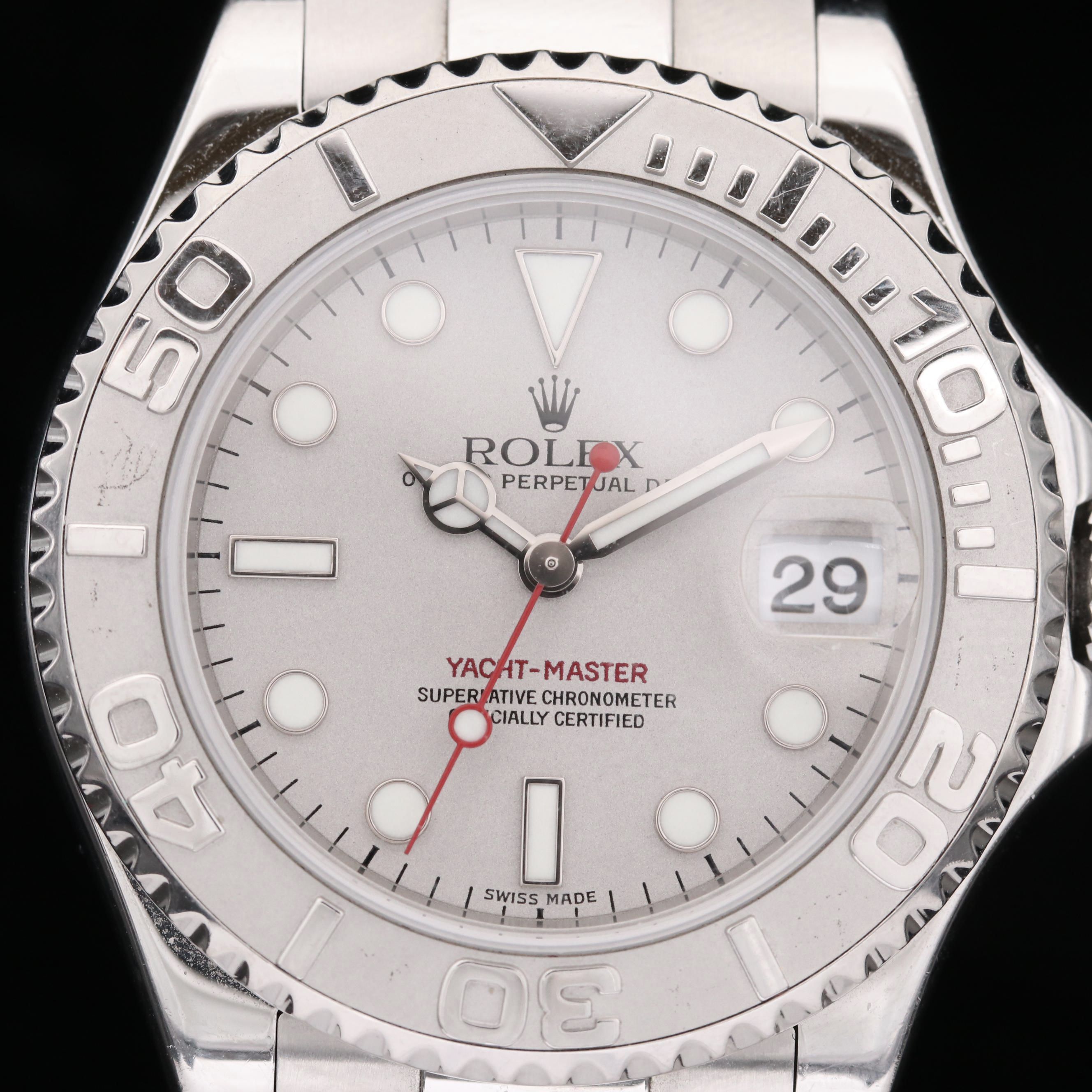 Rolex Yacht-Master 168622 Mid-Size Platinum and Stainless Steel Watch