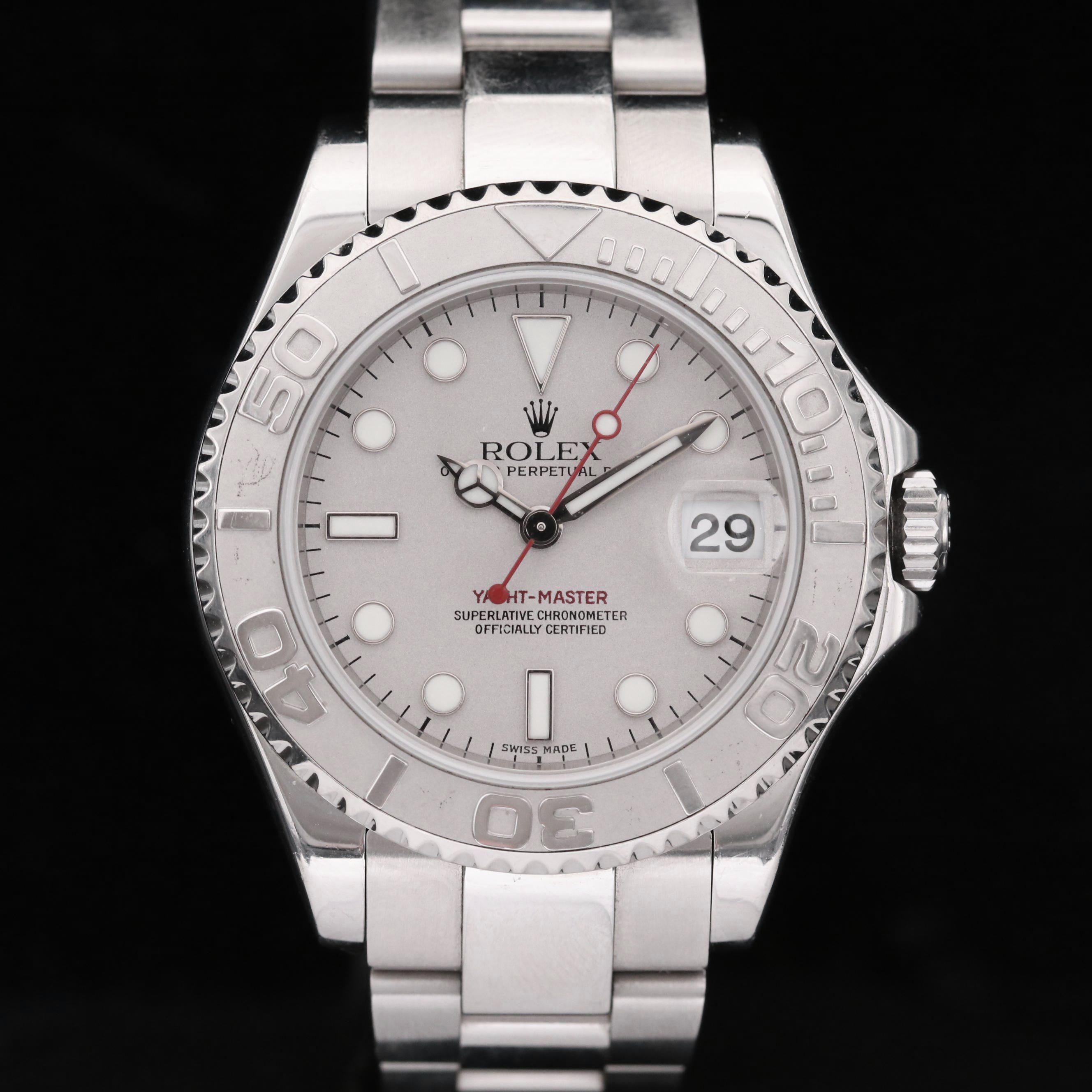 Rolex Yacht-Master 168622 Mid-Size Platinum and Stainless Steel Watch