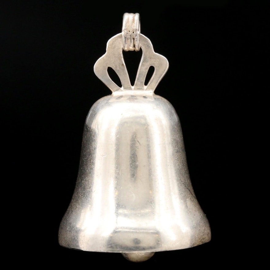 Taxco Mexico Sterling Silver Bell Pendant