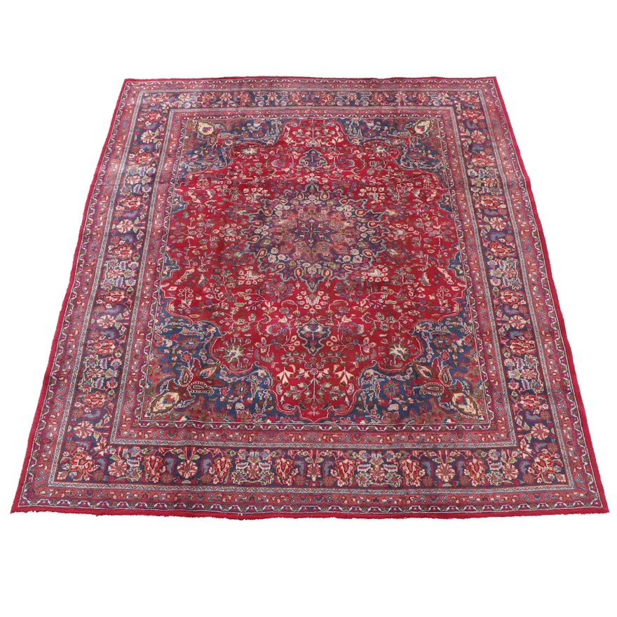 9'8 x 12'5 Hand-Knotted Persian Isfahan Wool Room Sized Rug