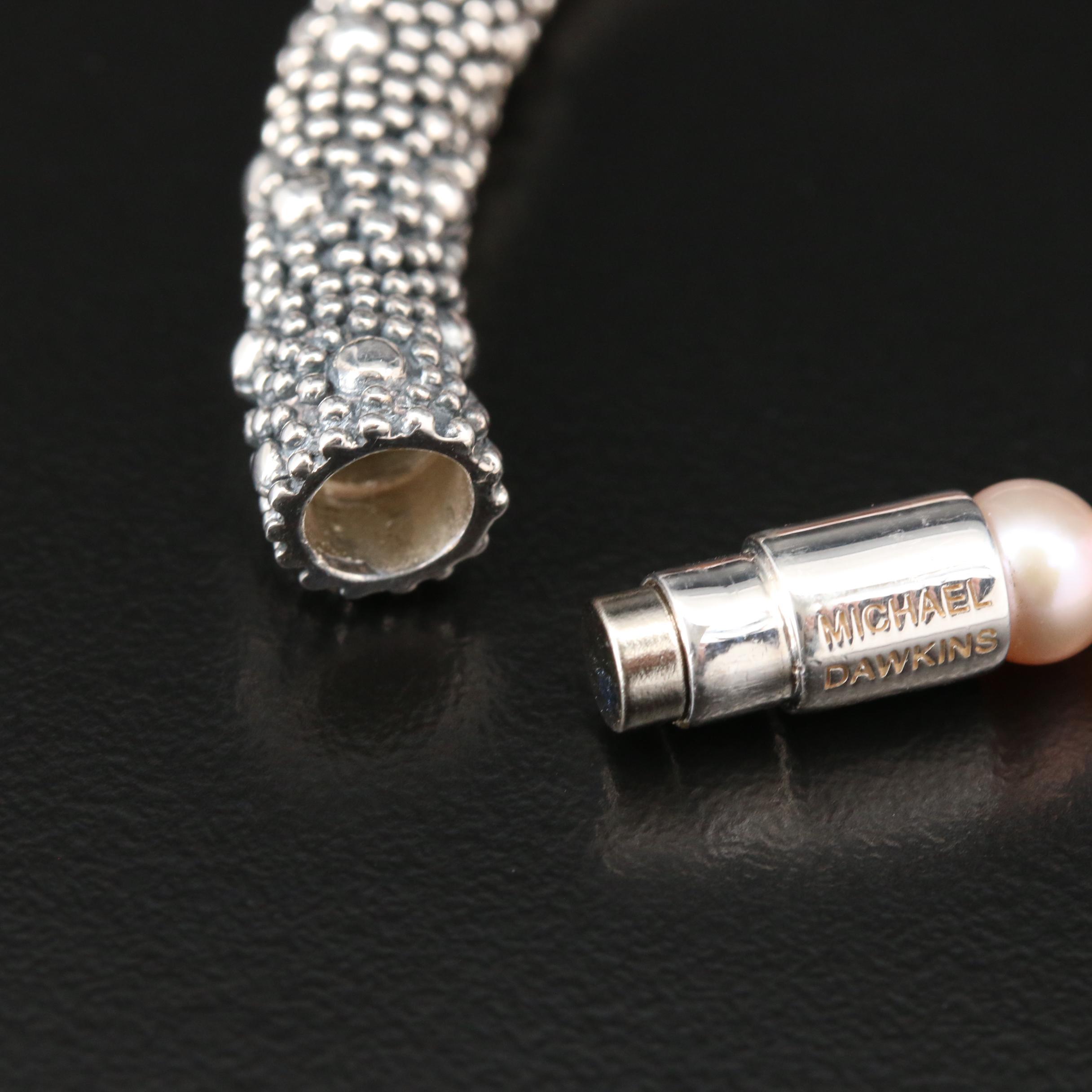 Michael Dawkins Pearl Bracelet with Sterling Silver Clasp