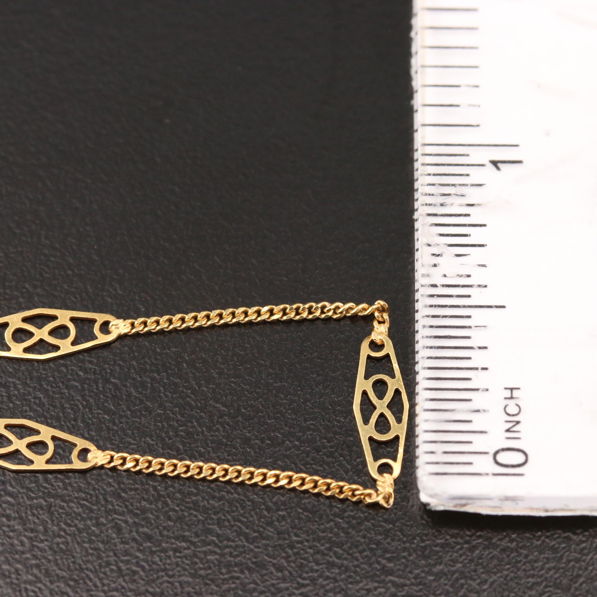 14K Yellow Gold Station Necklace