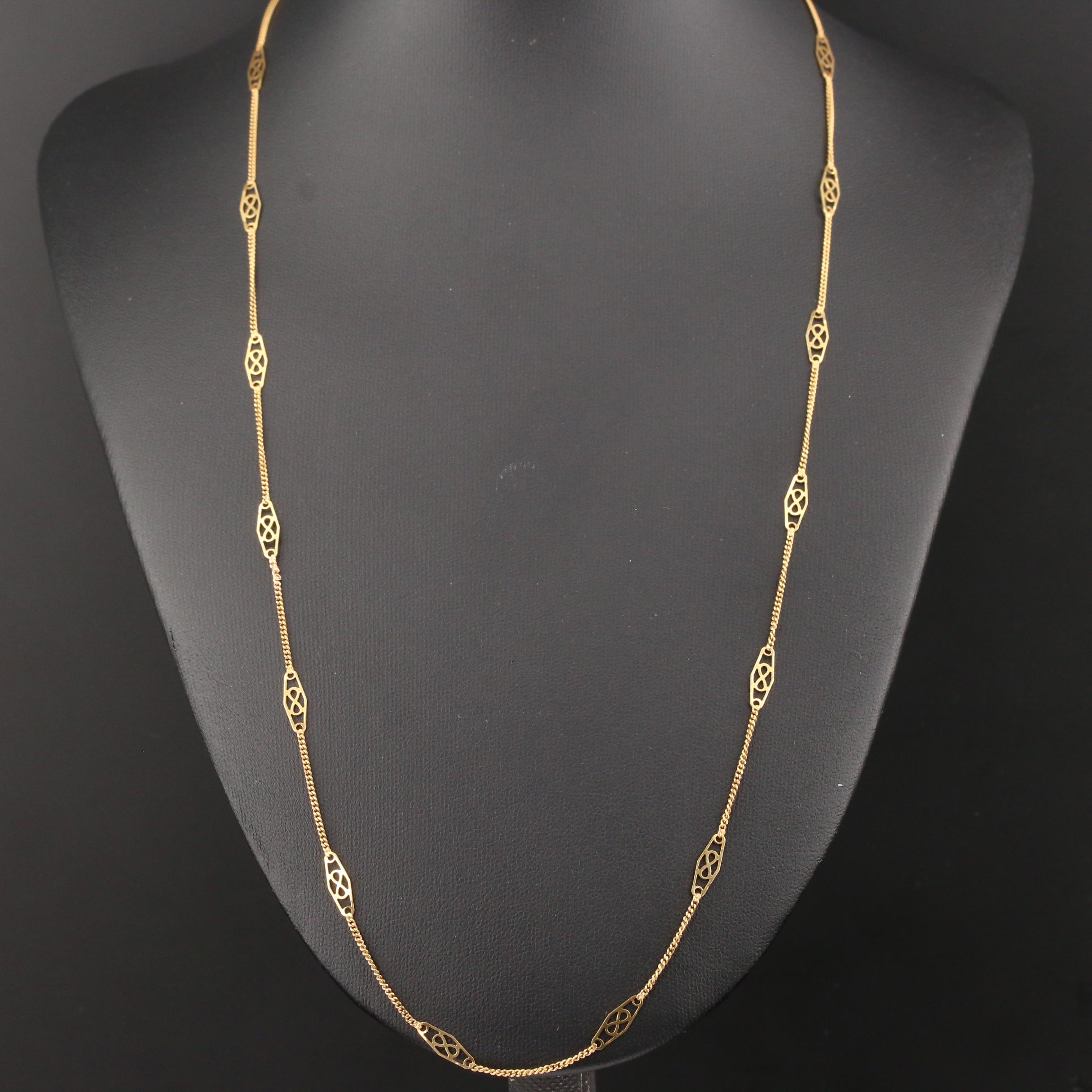 14K Yellow Gold Station Necklace
