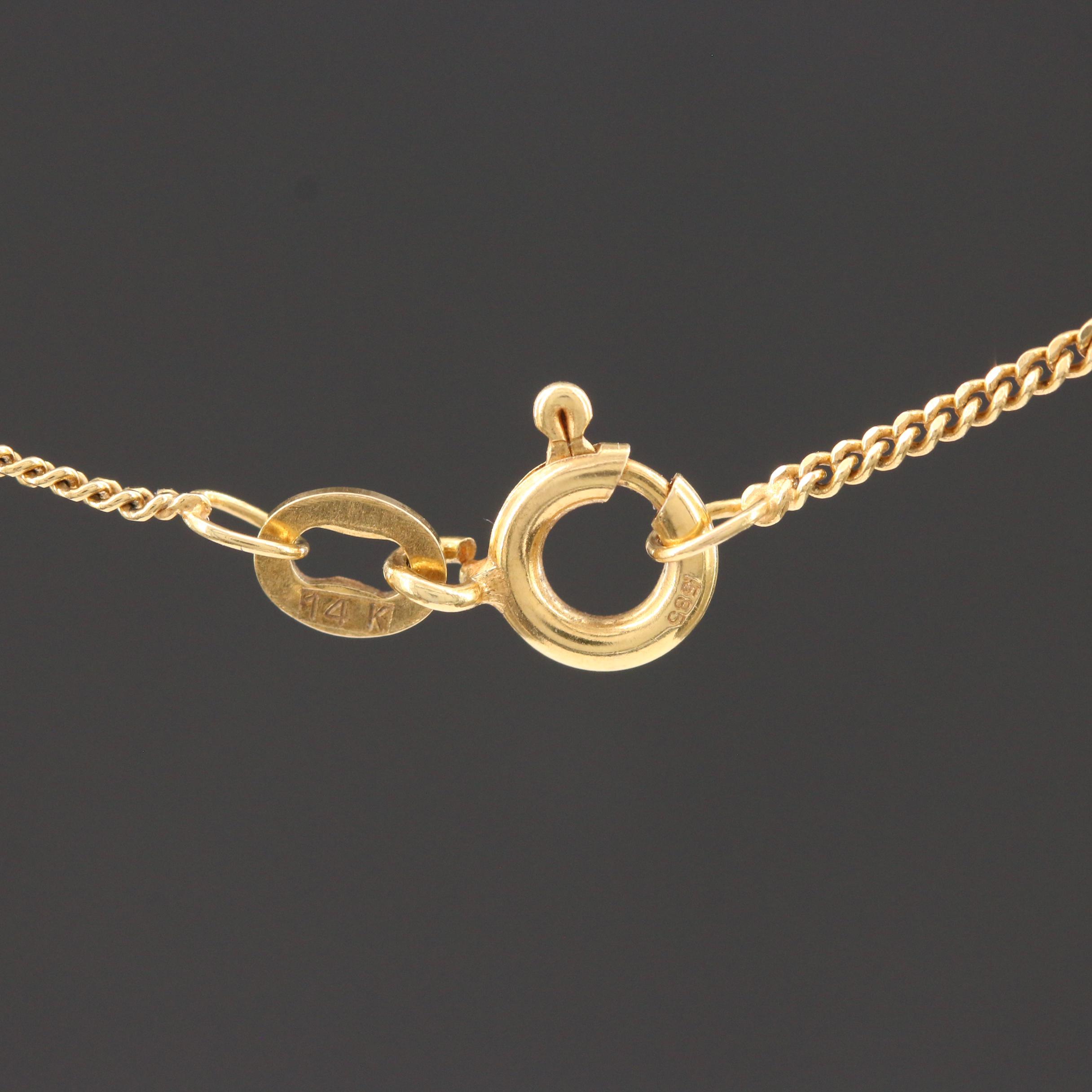 14K Yellow Gold Station Necklace