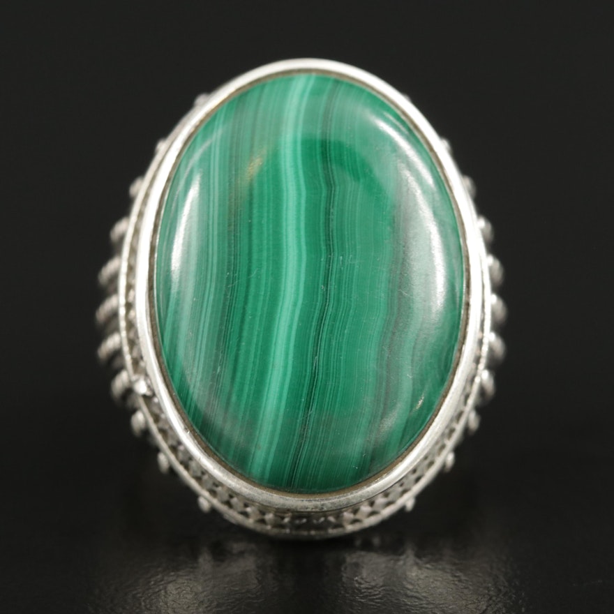 Sterling Silver Malachite Ring